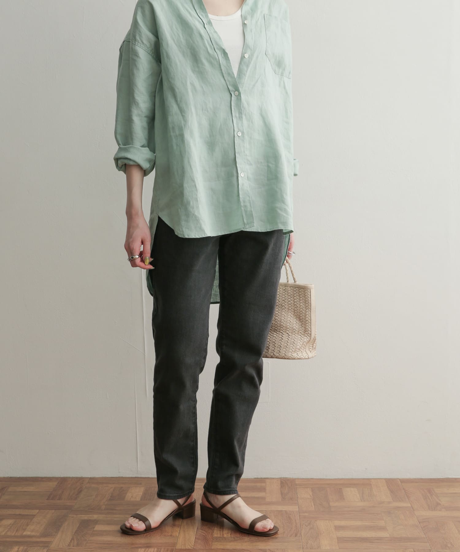 ストレッチテーパードデニム BLACK 36