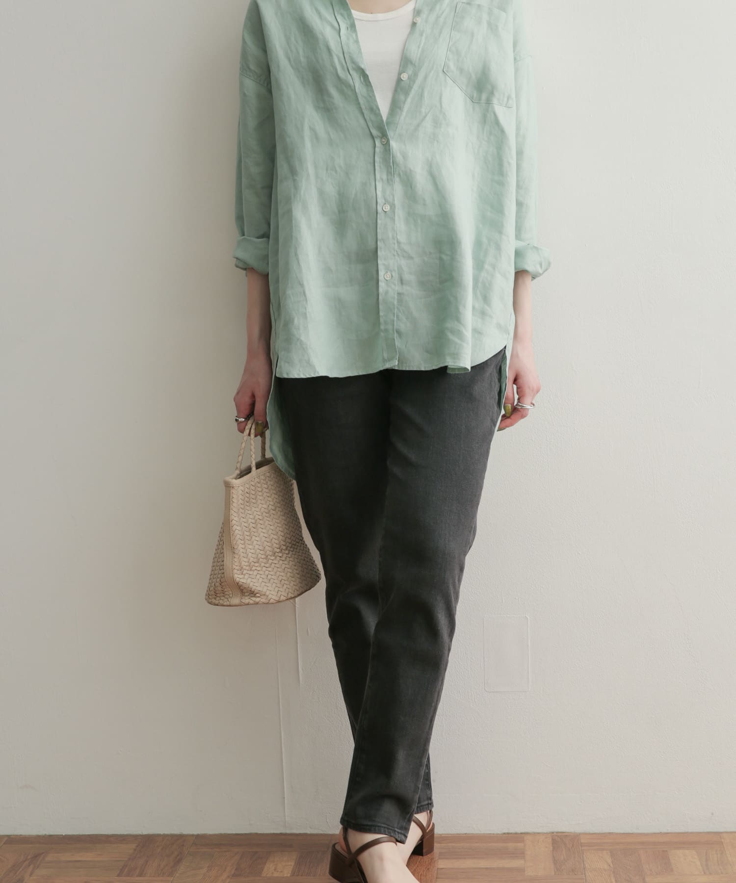 ストレッチテーパードデニム BLACK 36