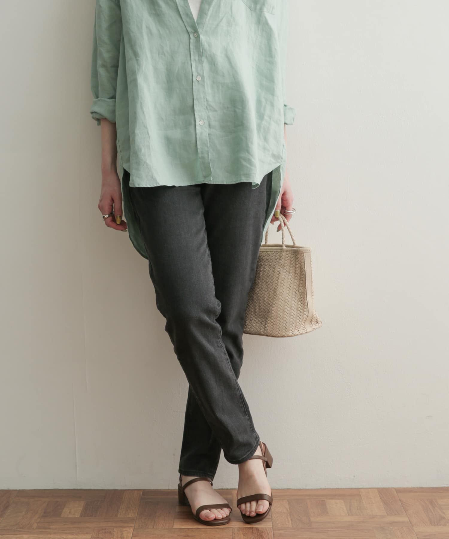 ストレッチテーパードデニム BLACK 38