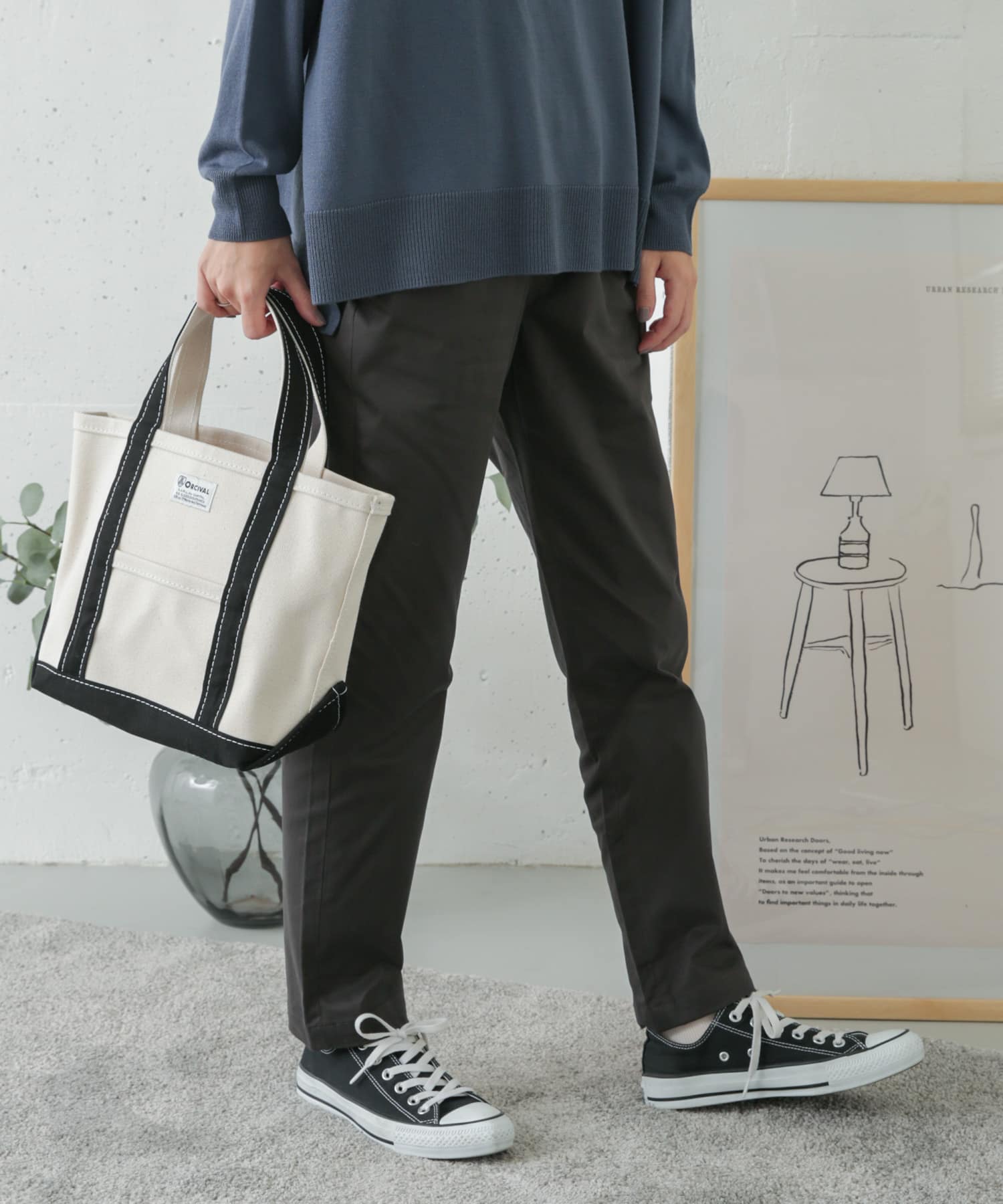 コットンストレッチイージーパンツ CHARCOAL 36