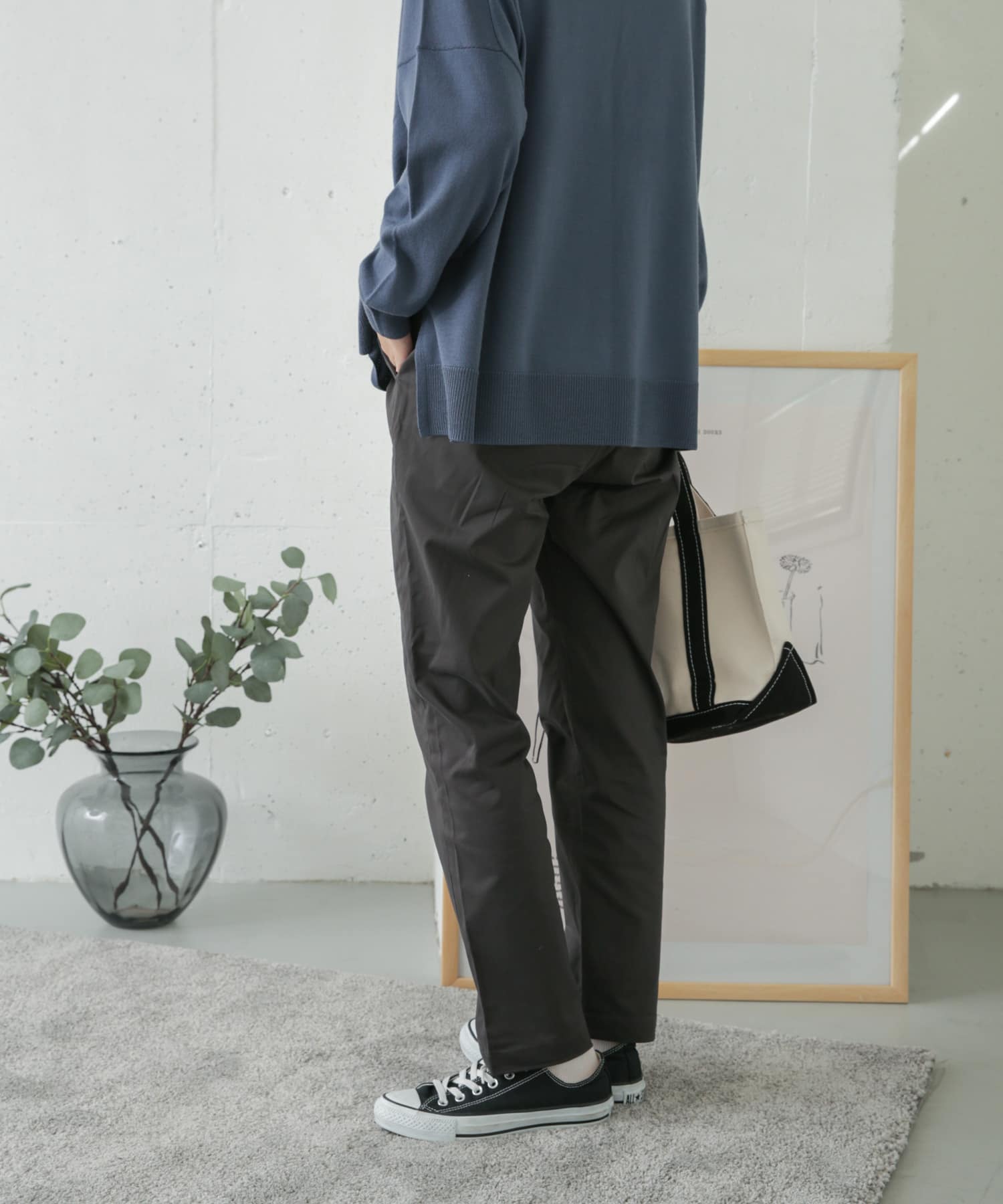 コットンストレッチイージーパンツ CHARCOAL 36