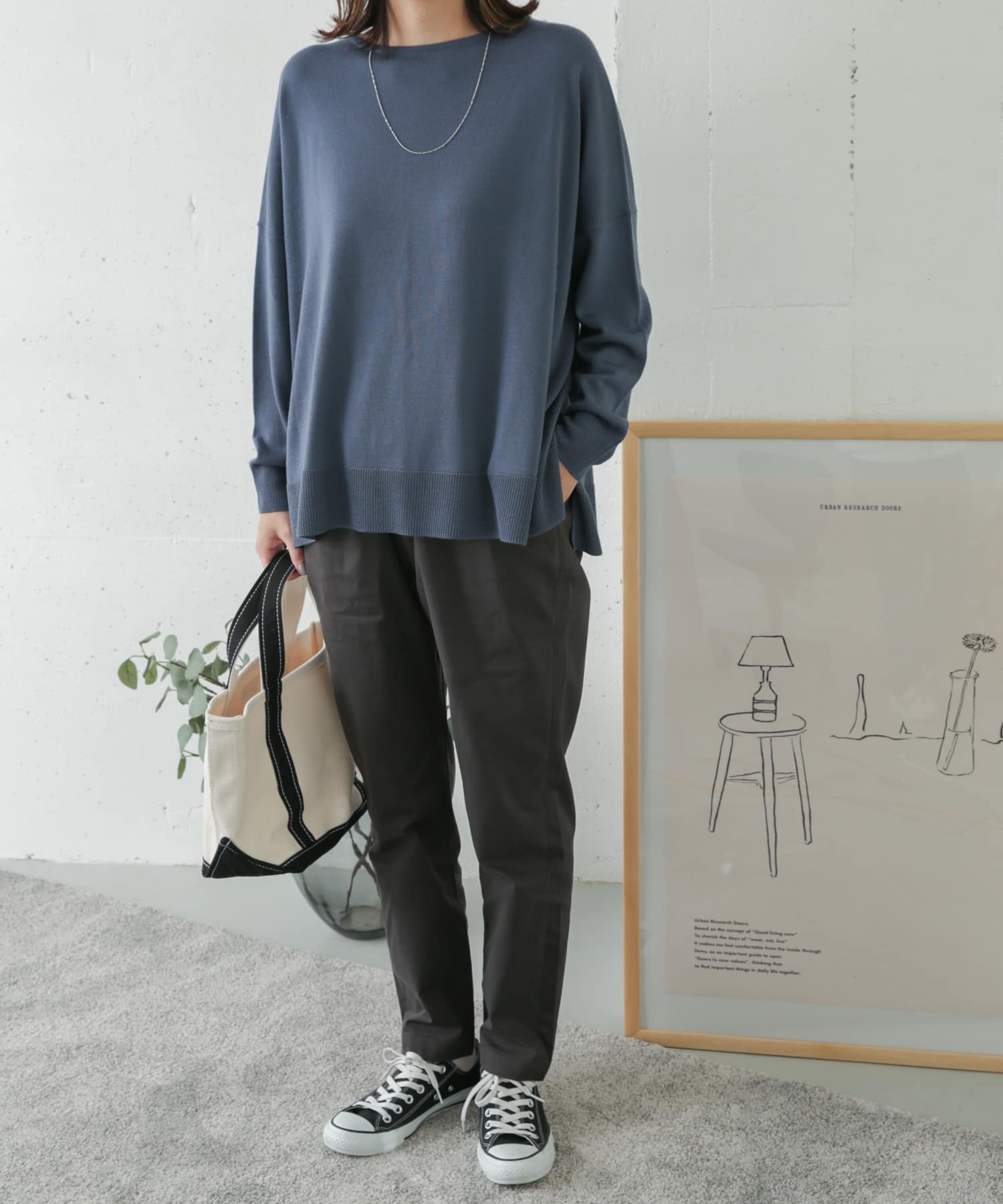 コットンストレッチイージーパンツ CHARCOAL 36