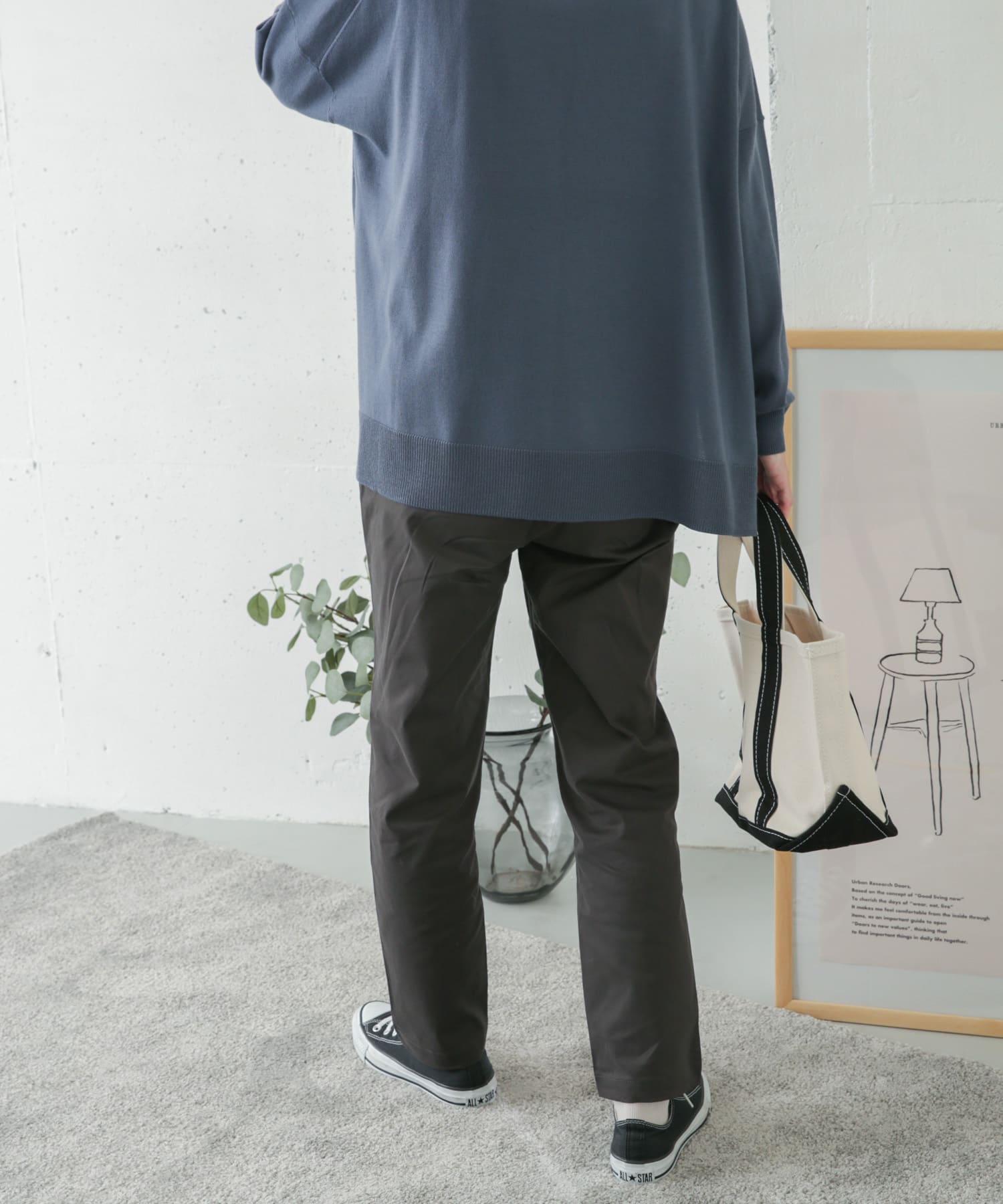 コットンストレッチイージーパンツ CHARCOAL 36