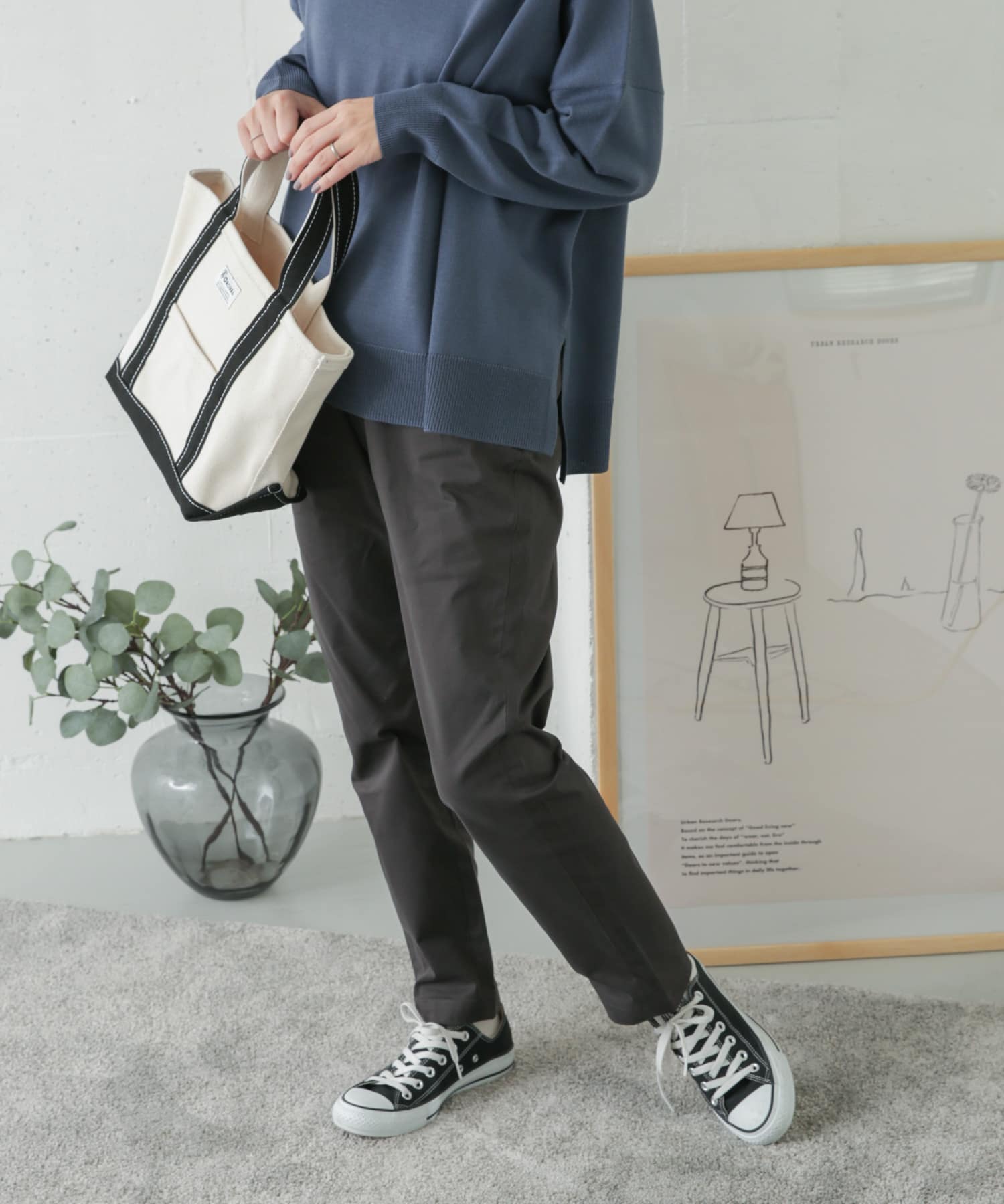 コットンストレッチイージーパンツ CHARCOAL 36