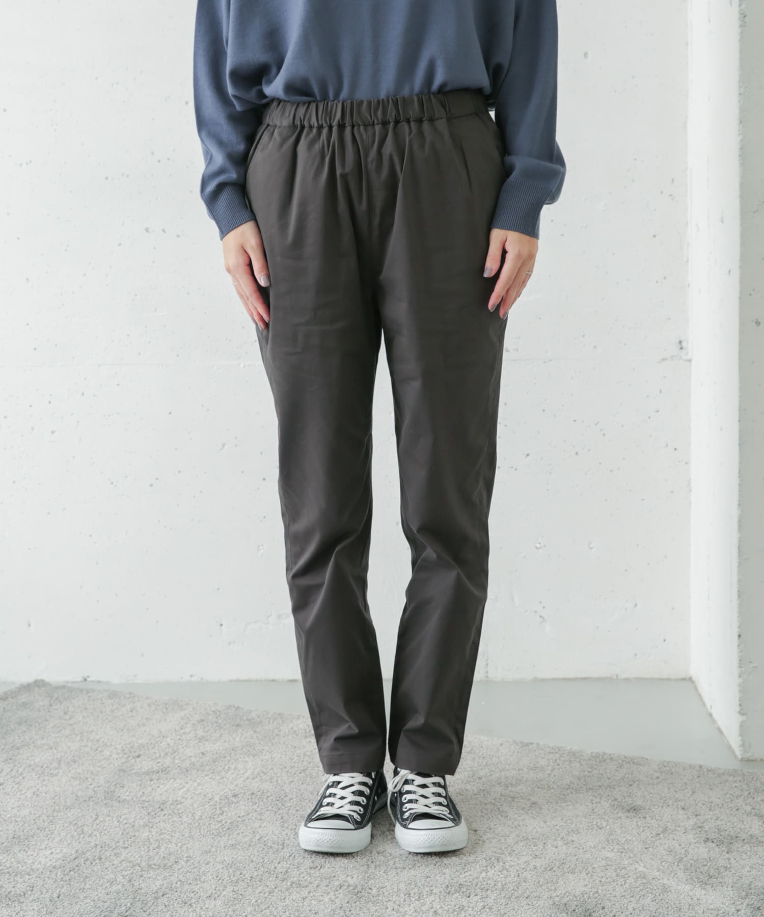 コットンストレッチイージーパンツ CHARCOAL 38