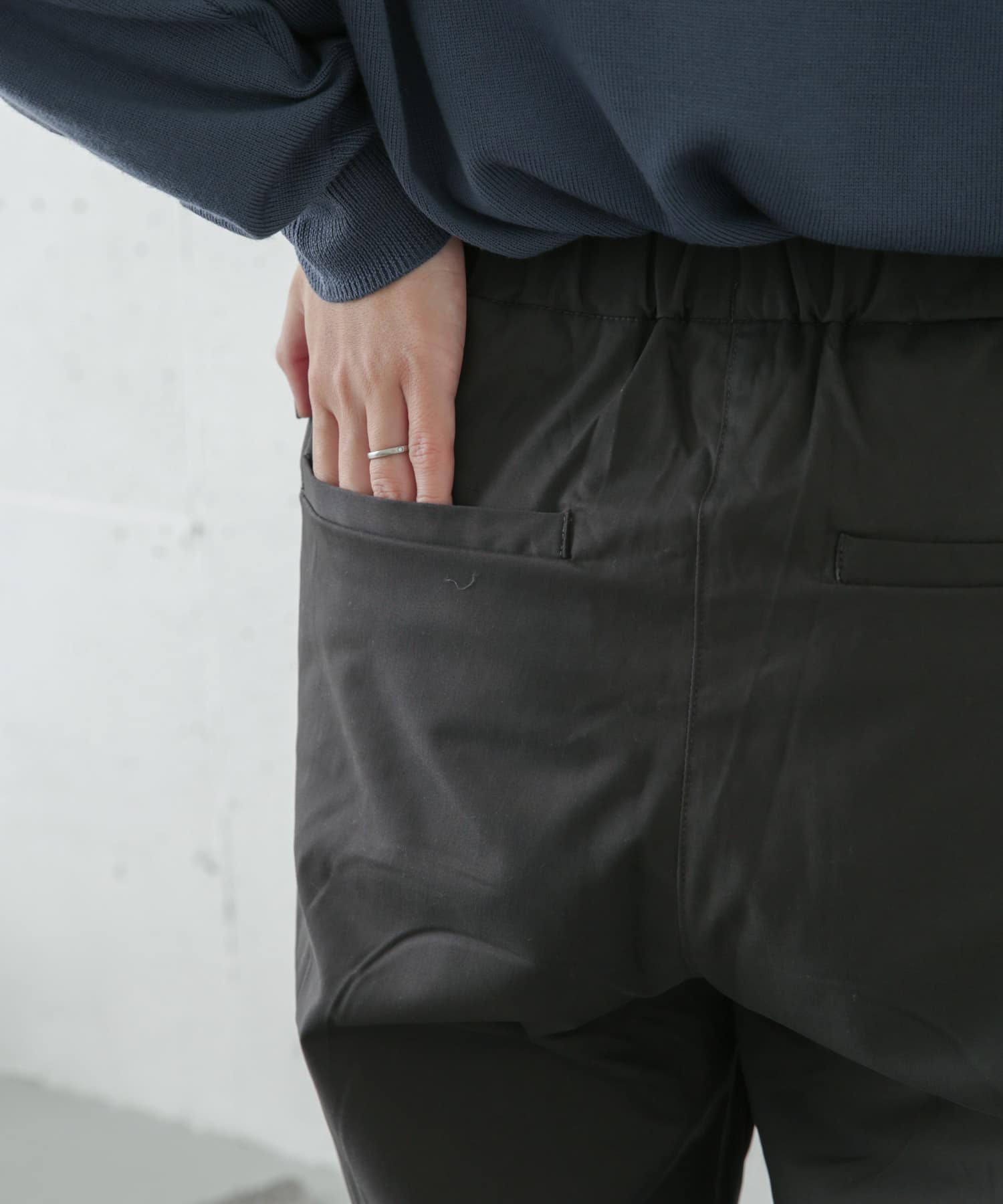 コットンストレッチイージーパンツ CHARCOAL 38