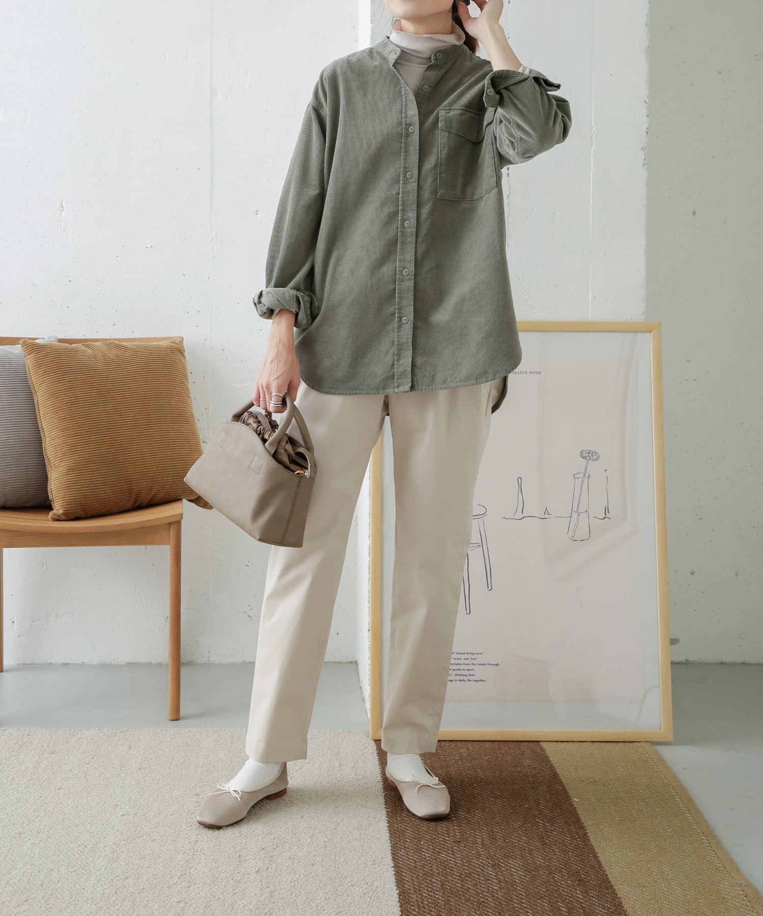 コットンストレッチイージーパンツ L.GREGE 38