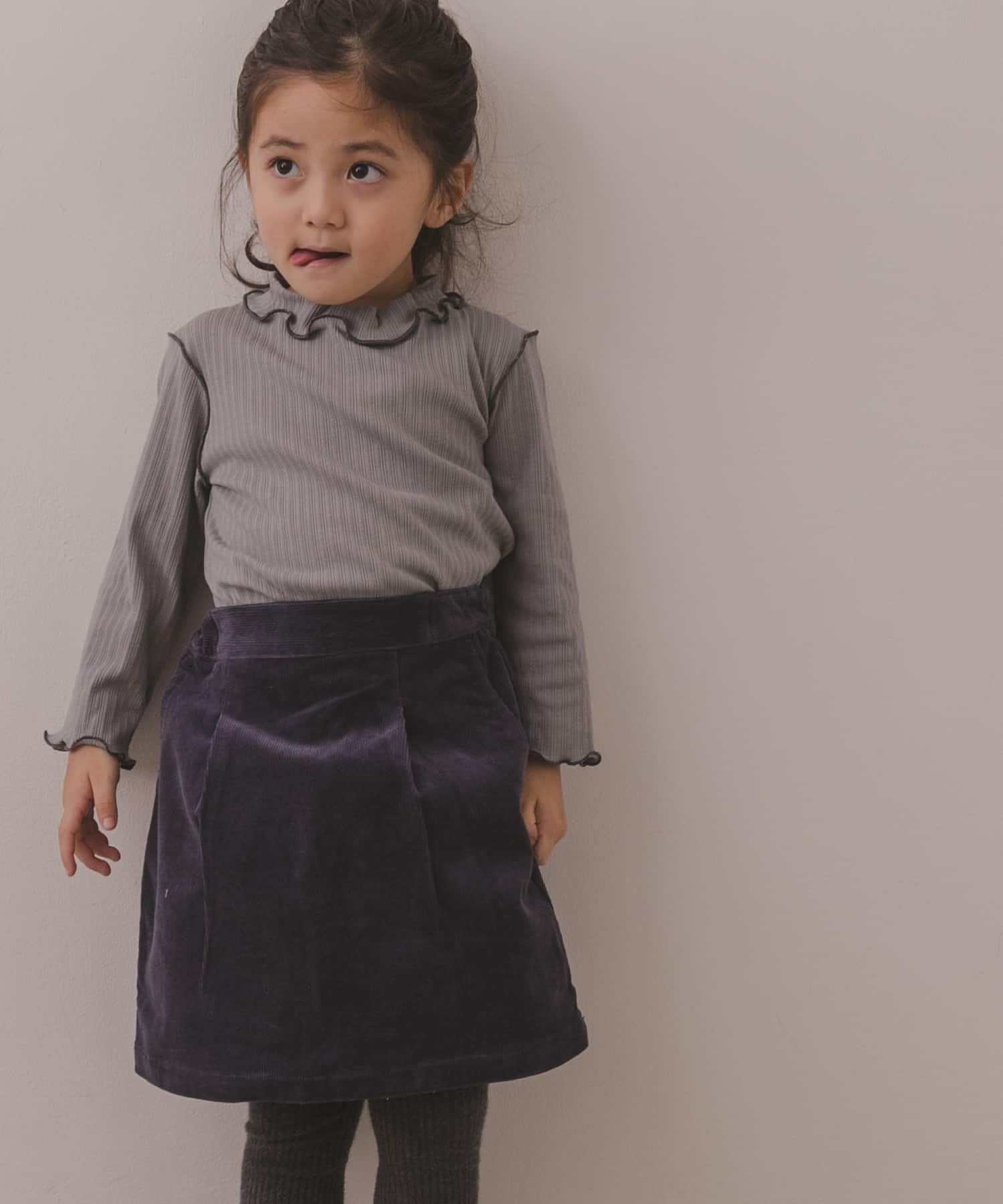 コーデュロイタックスカート(KIDS) ネイビー 90