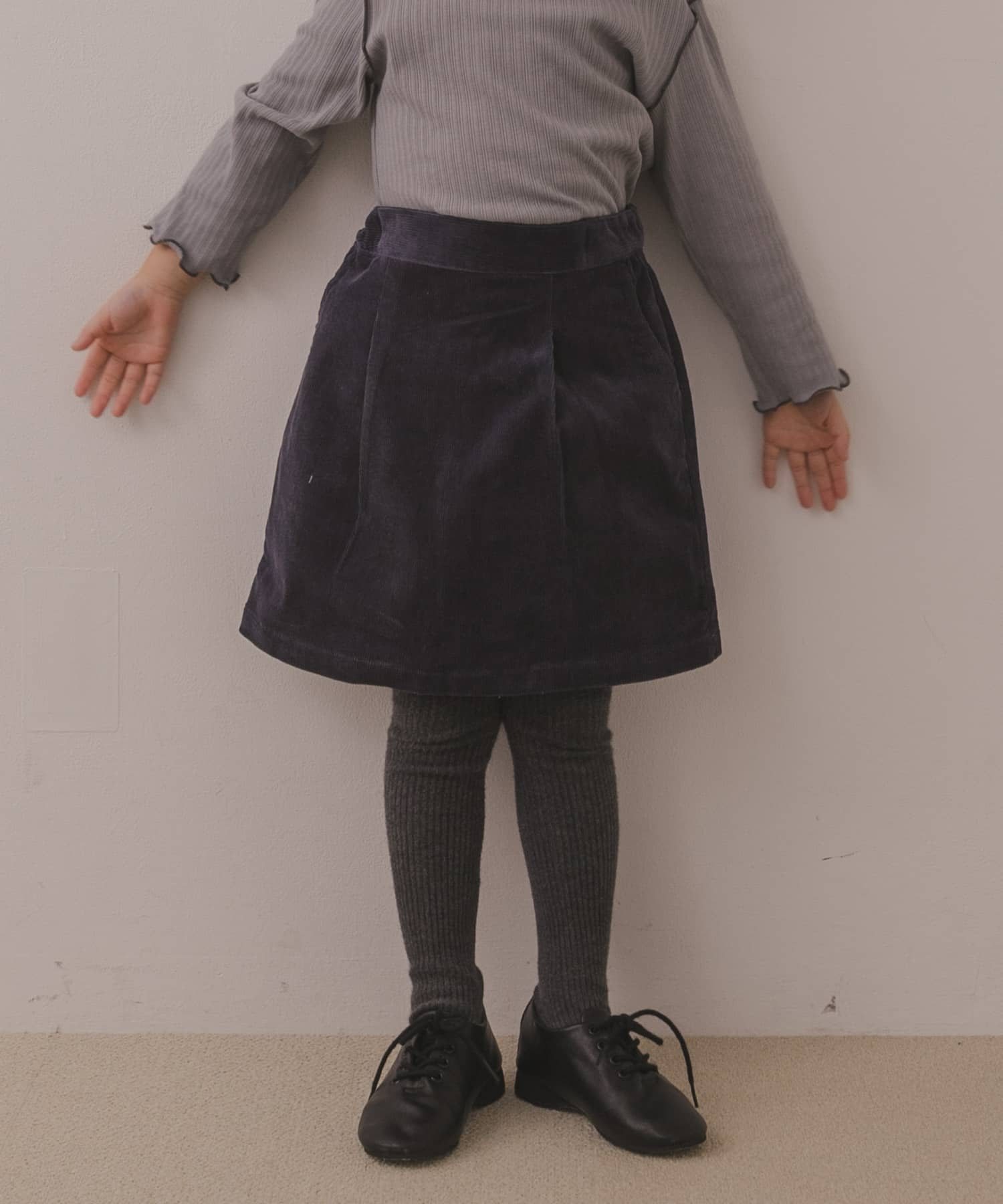 コーデュロイタックスカート(KIDS) ネイビー 90