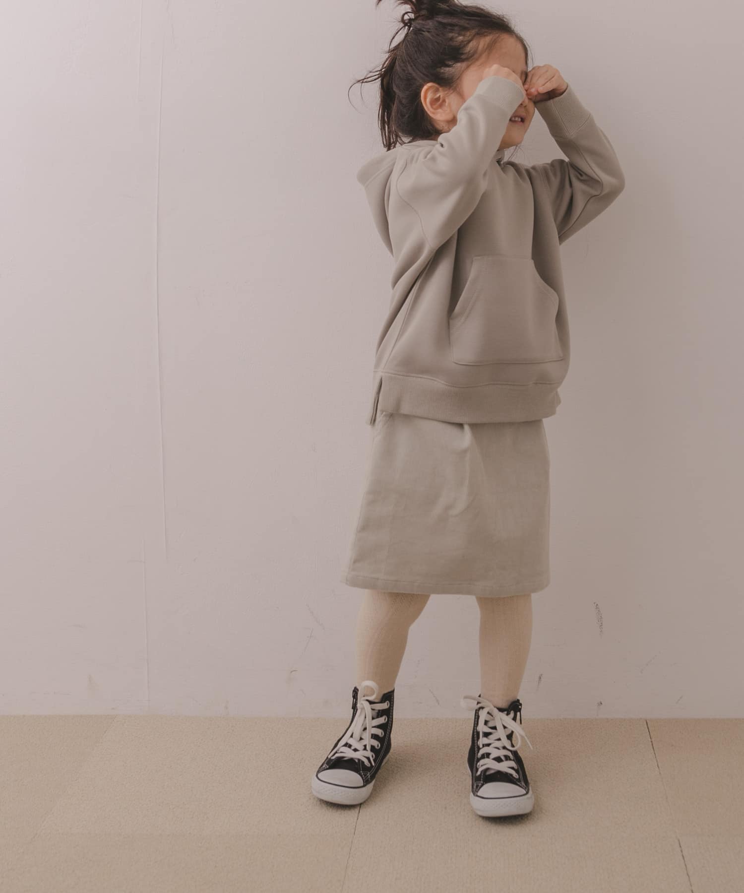 コーデュロイタックスカート(KIDS) アイボリー 90