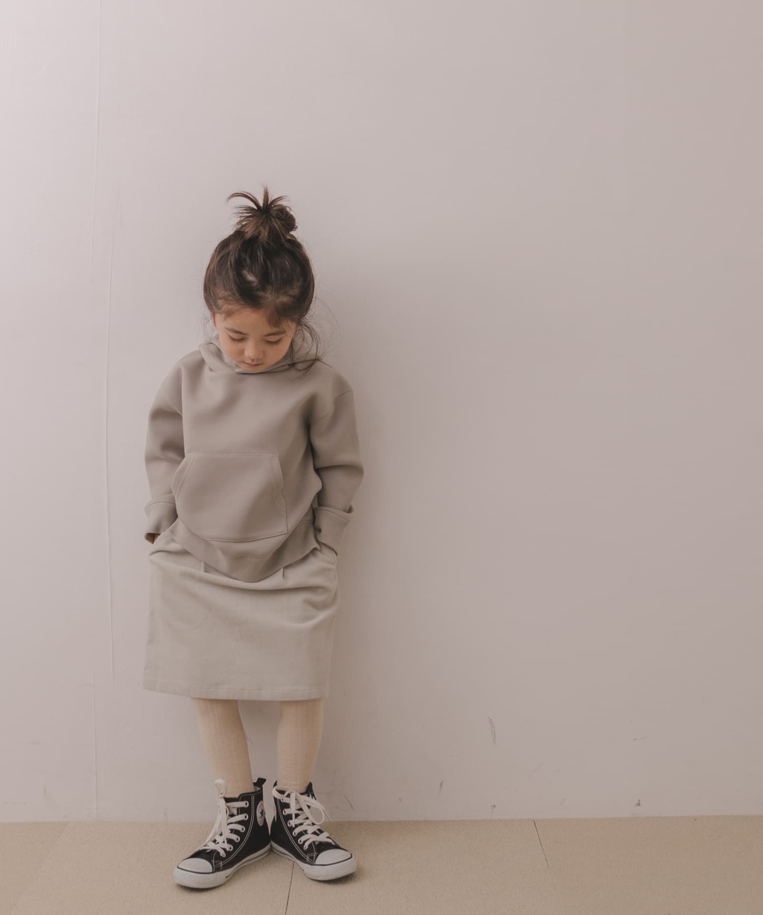 コーデュロイタックスカート(KIDS) アイボリー 90