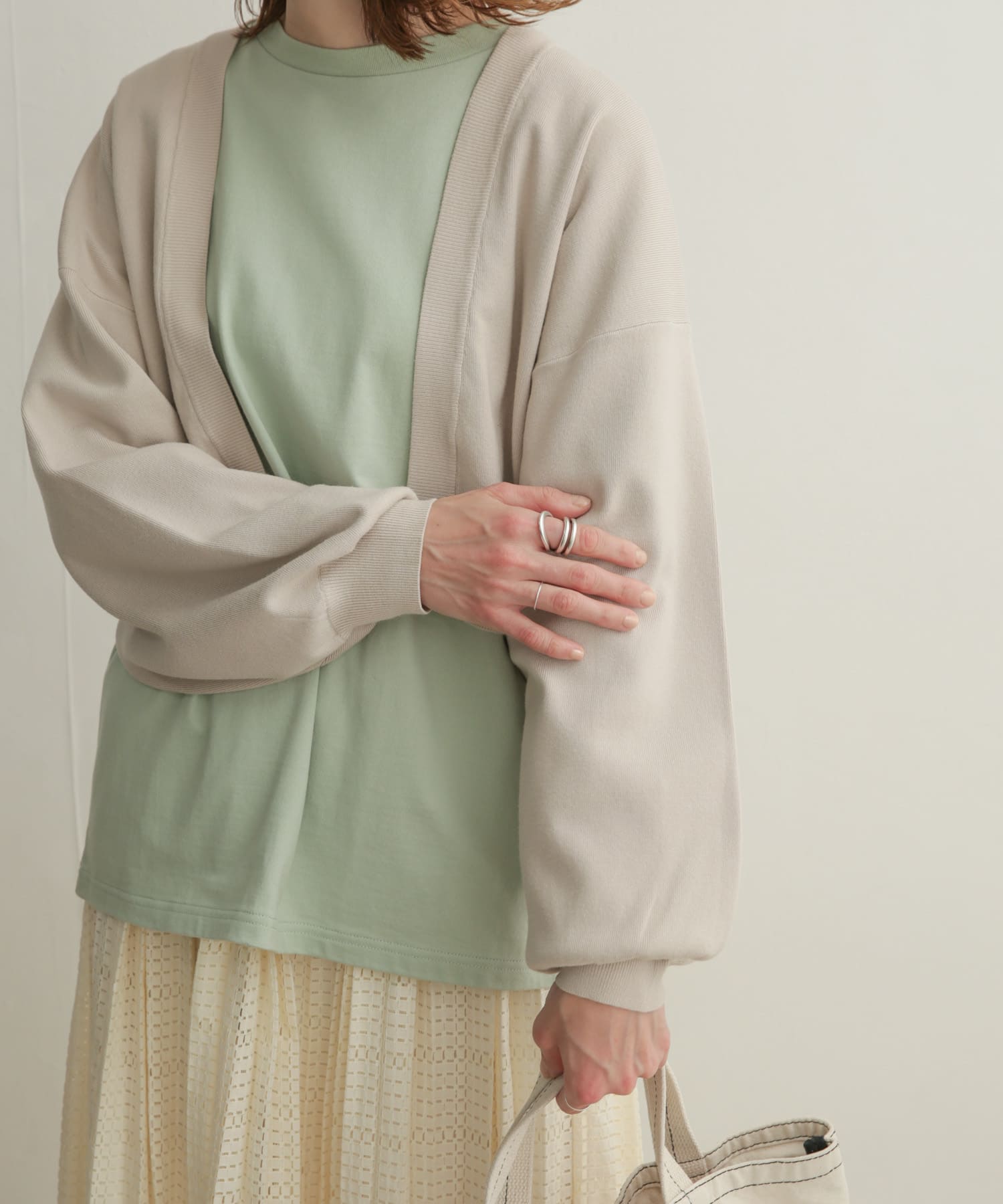 ボリュームスリーブボレロカーディガン BEIGE 1