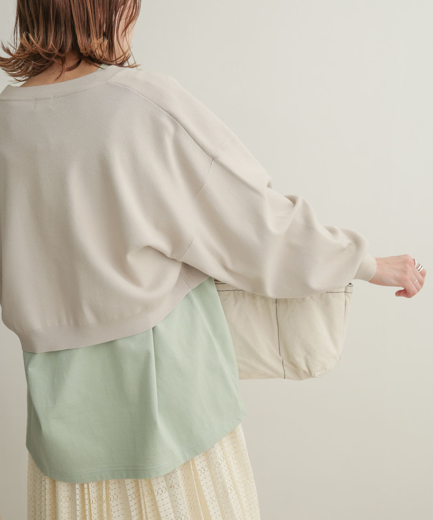 ボリュームスリーブボレロカーディガン BEIGE 1