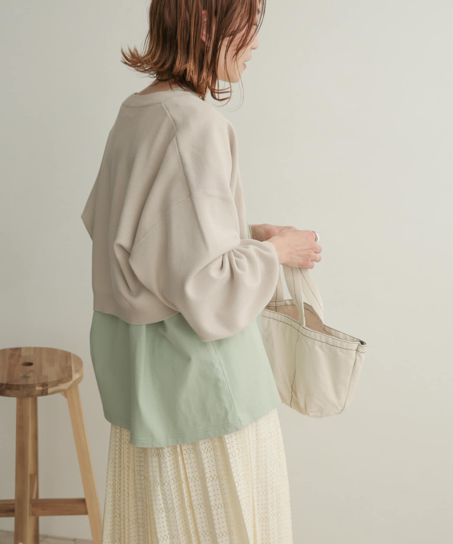 ボリュームスリーブボレロカーディガン BEIGE 1