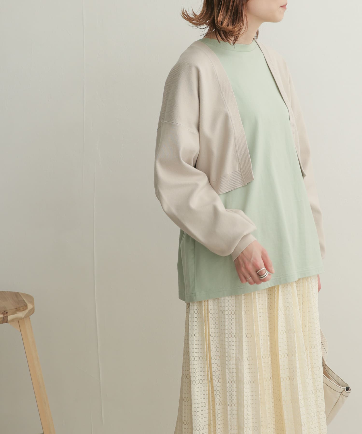 ボリュームスリーブボレロカーディガン BEIGE 1