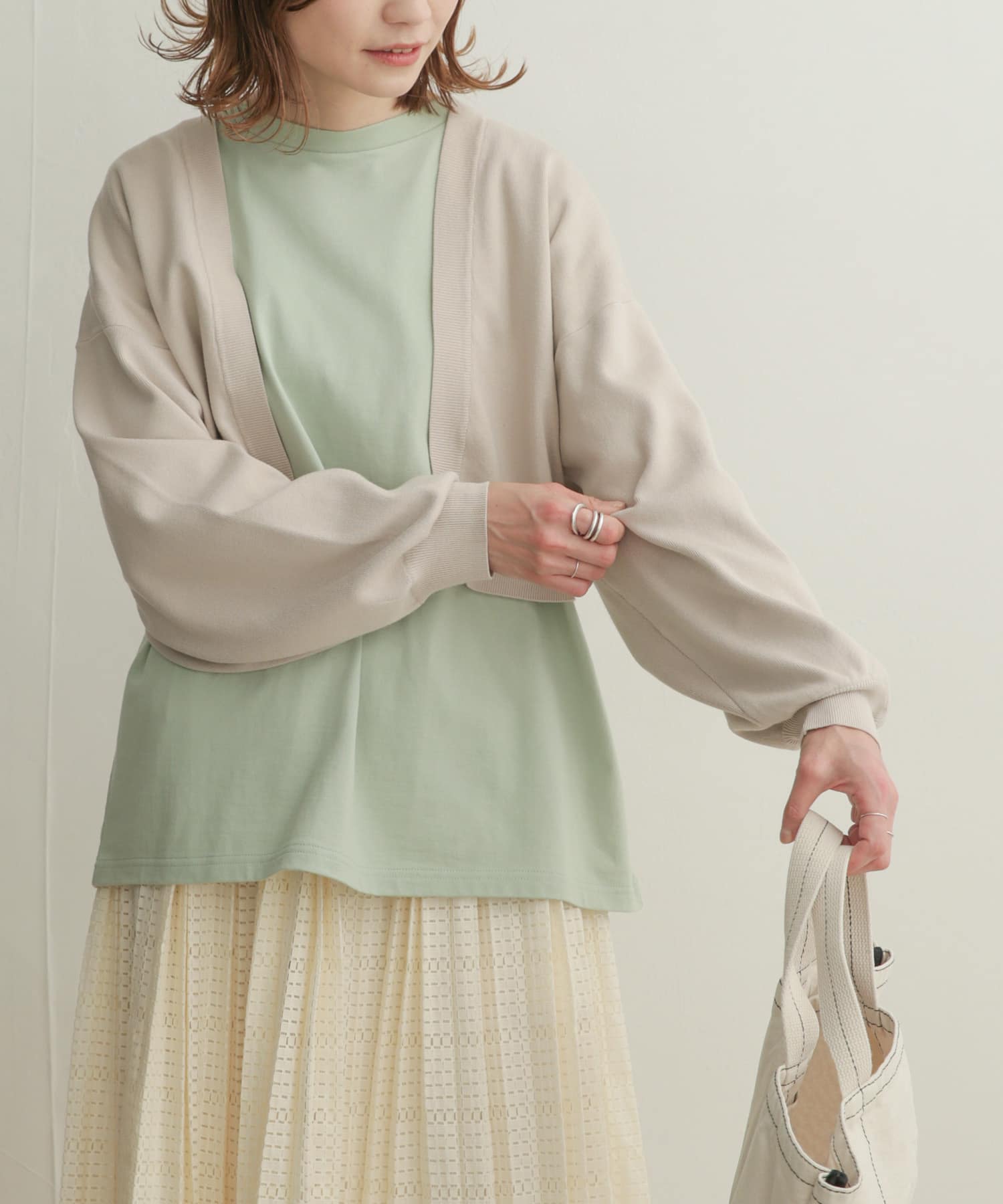 ボリュームスリーブボレロカーディガン BEIGE 1