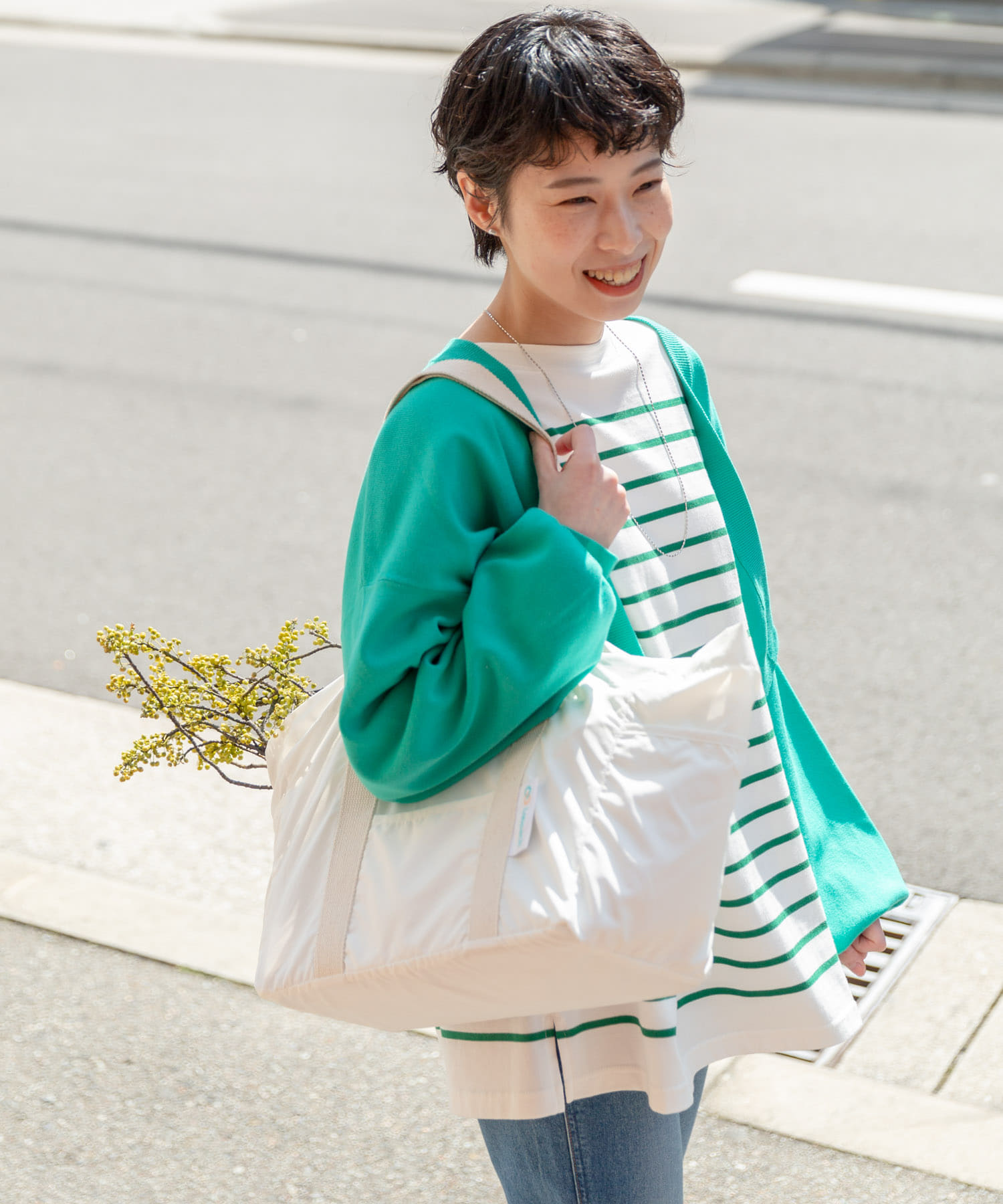 ボリュームスリーブボレロカーディガン EMERALD 1