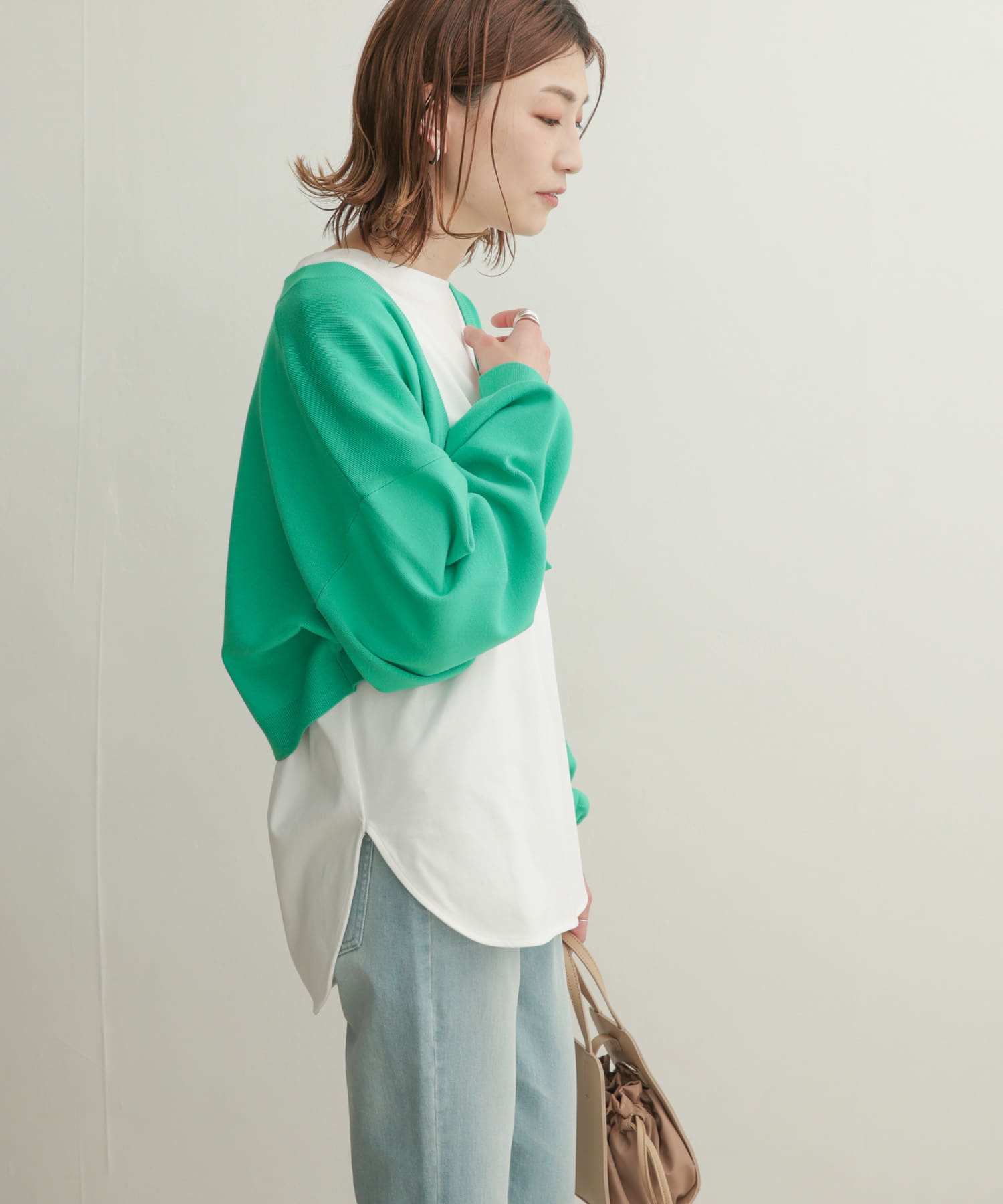 ボリュームスリーブボレロカーディガン EMERALD 1