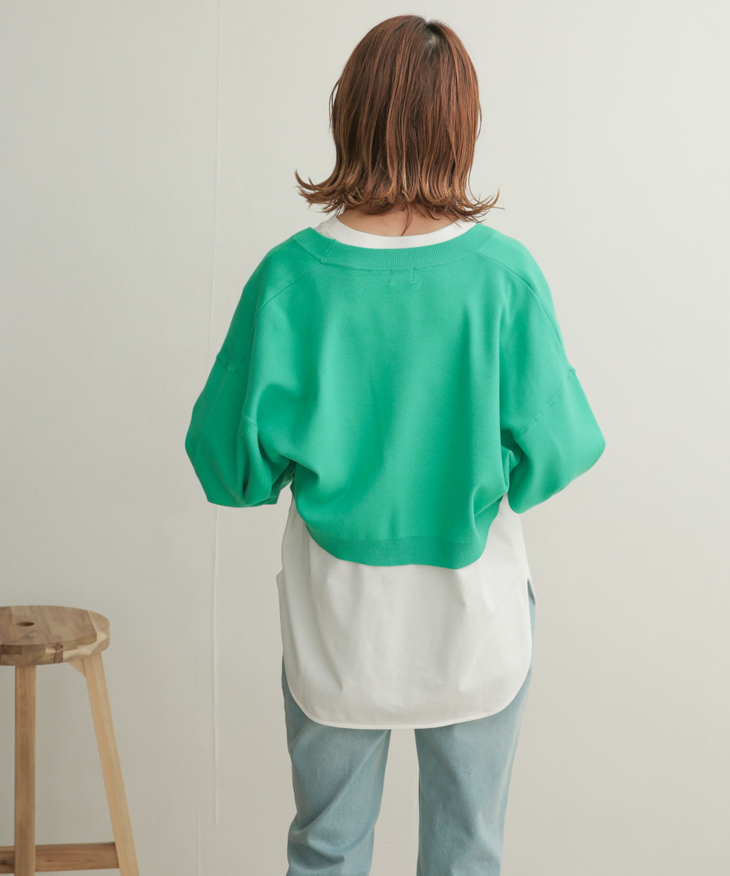 ボリュームスリーブボレロカーディガン EMERALD 1