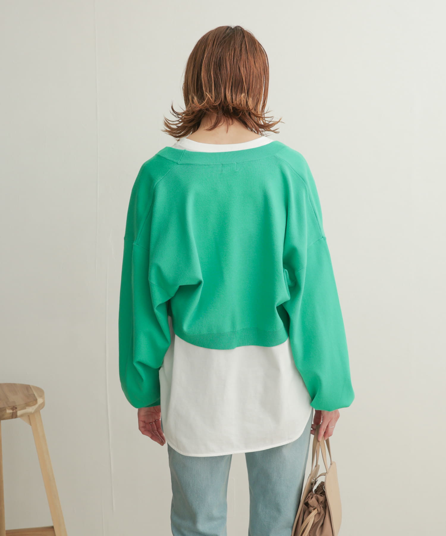 ボリュームスリーブボレロカーディガン EMERALD 1