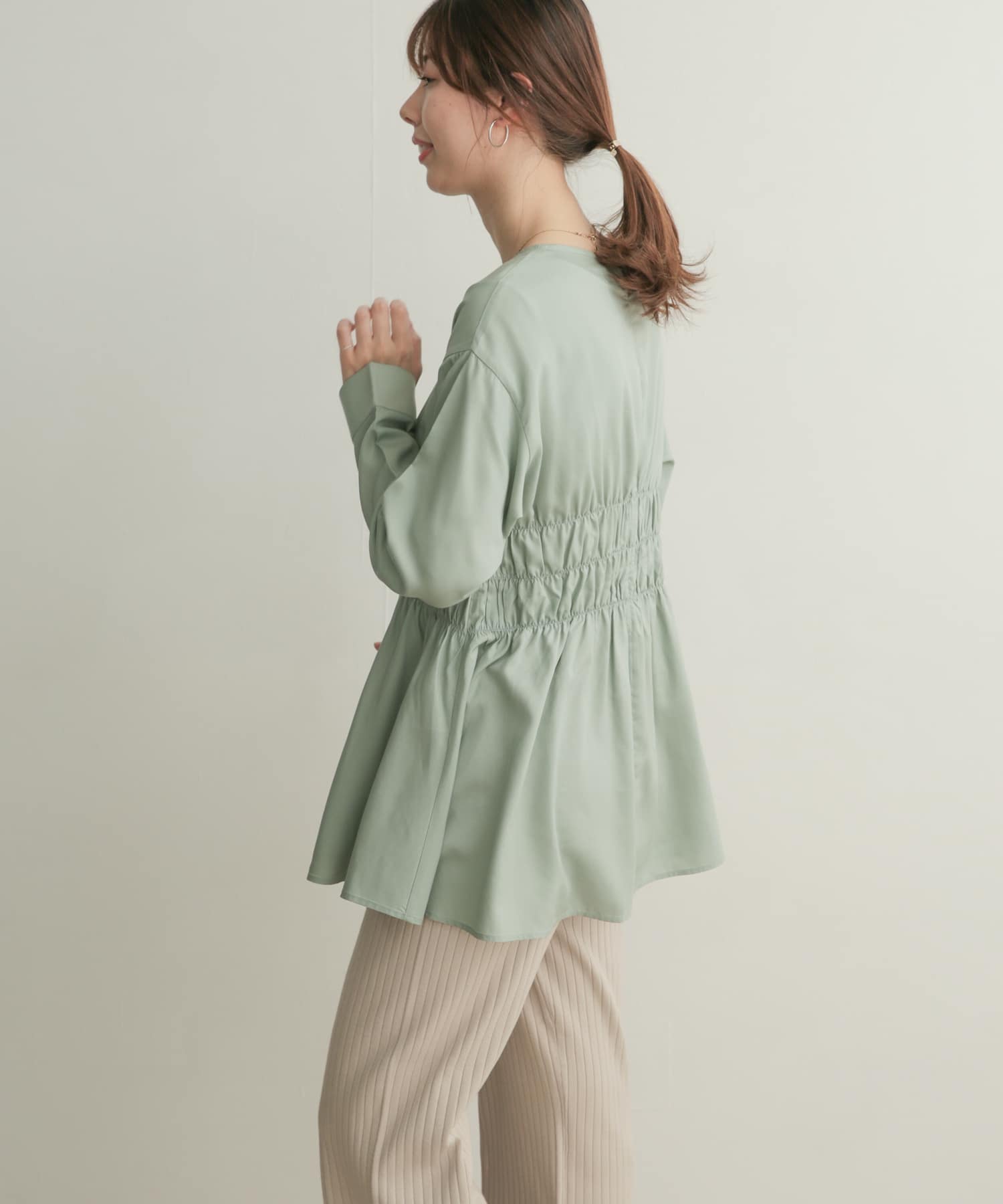 シャーリングブラウス MINT 1
