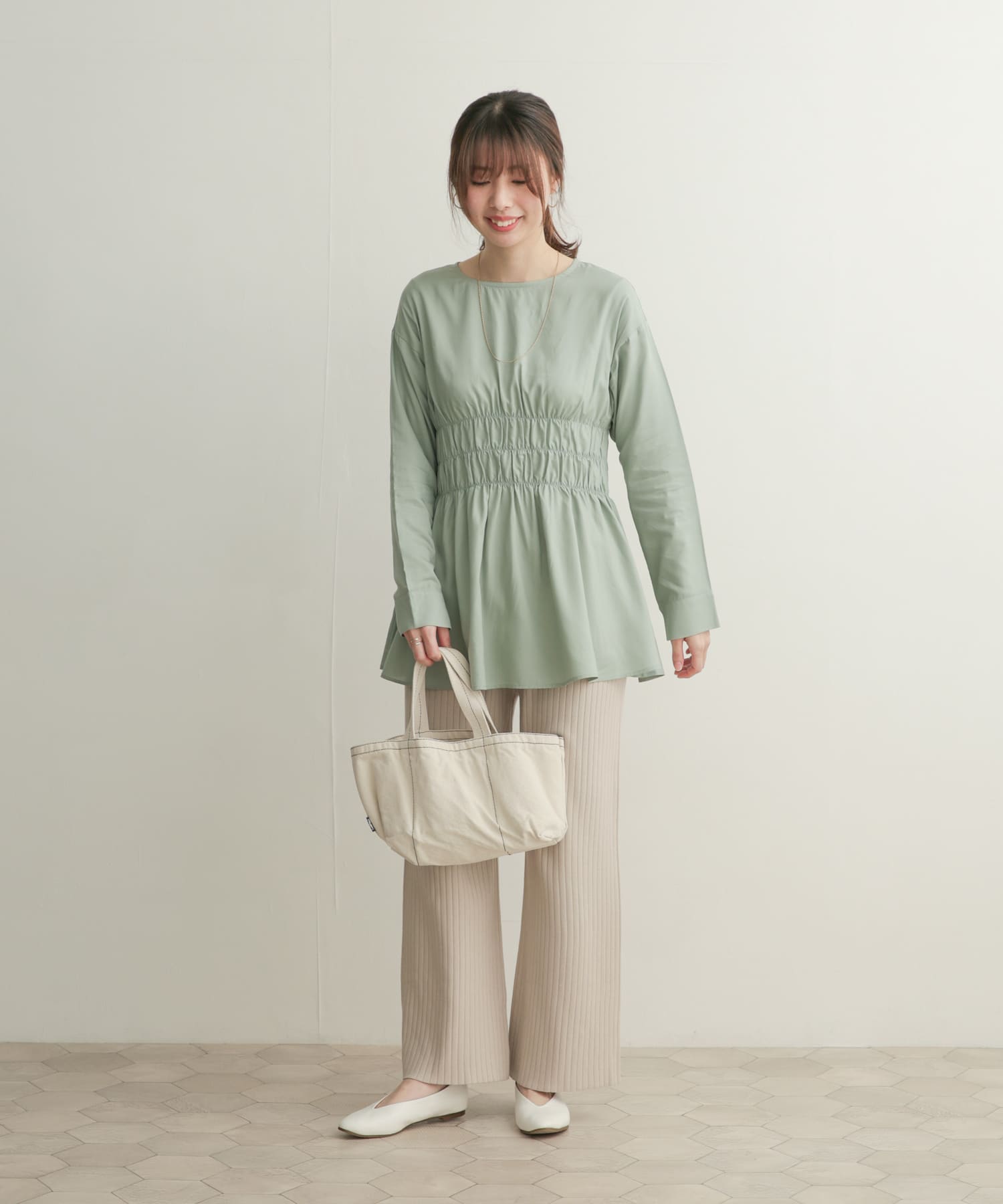 シャーリングブラウス MINT 1
