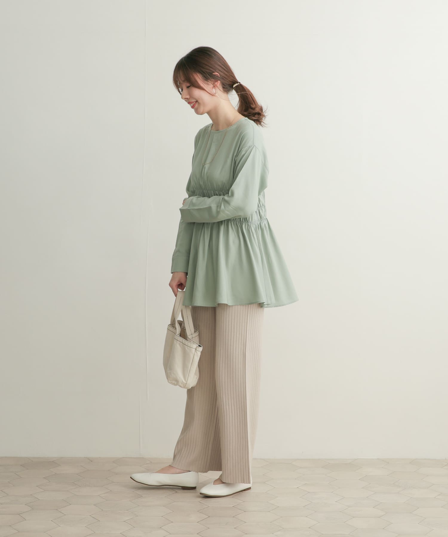 シャーリングブラウス MINT 1