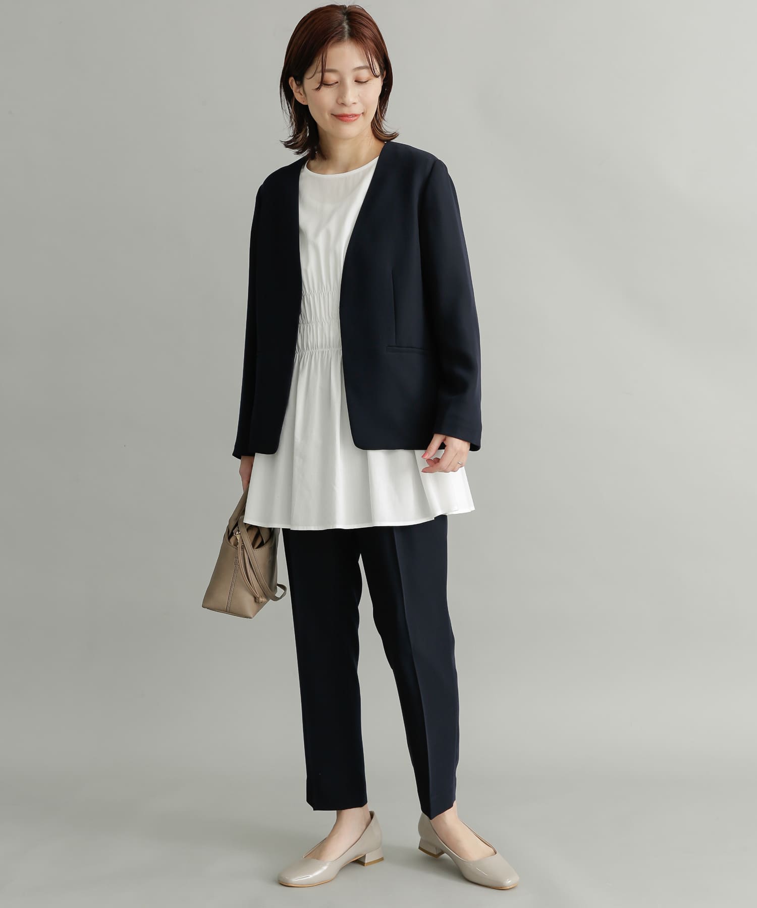 ドレステーパードパンツ NAVY 0