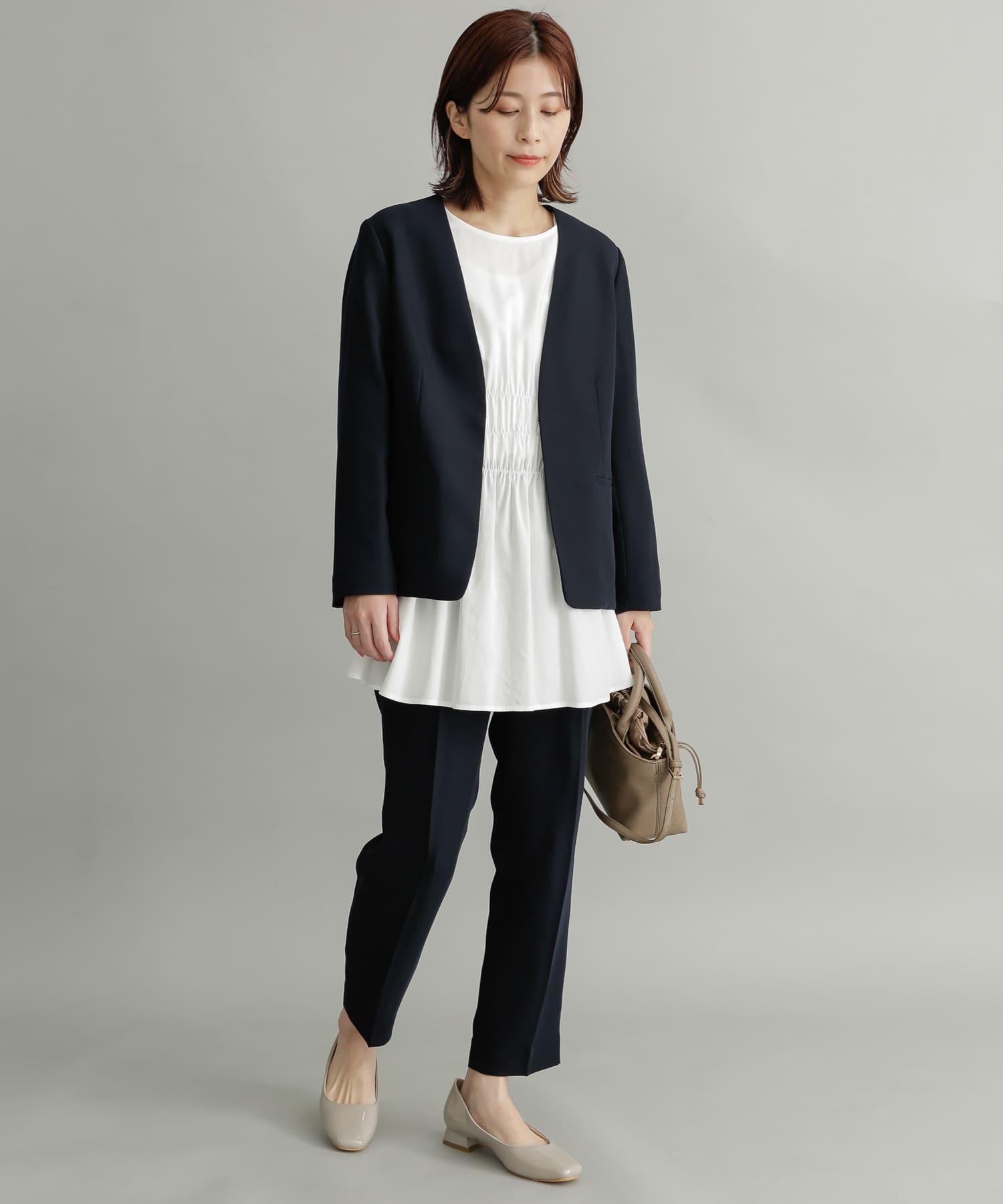 ドレステーパードパンツ NAVY 0