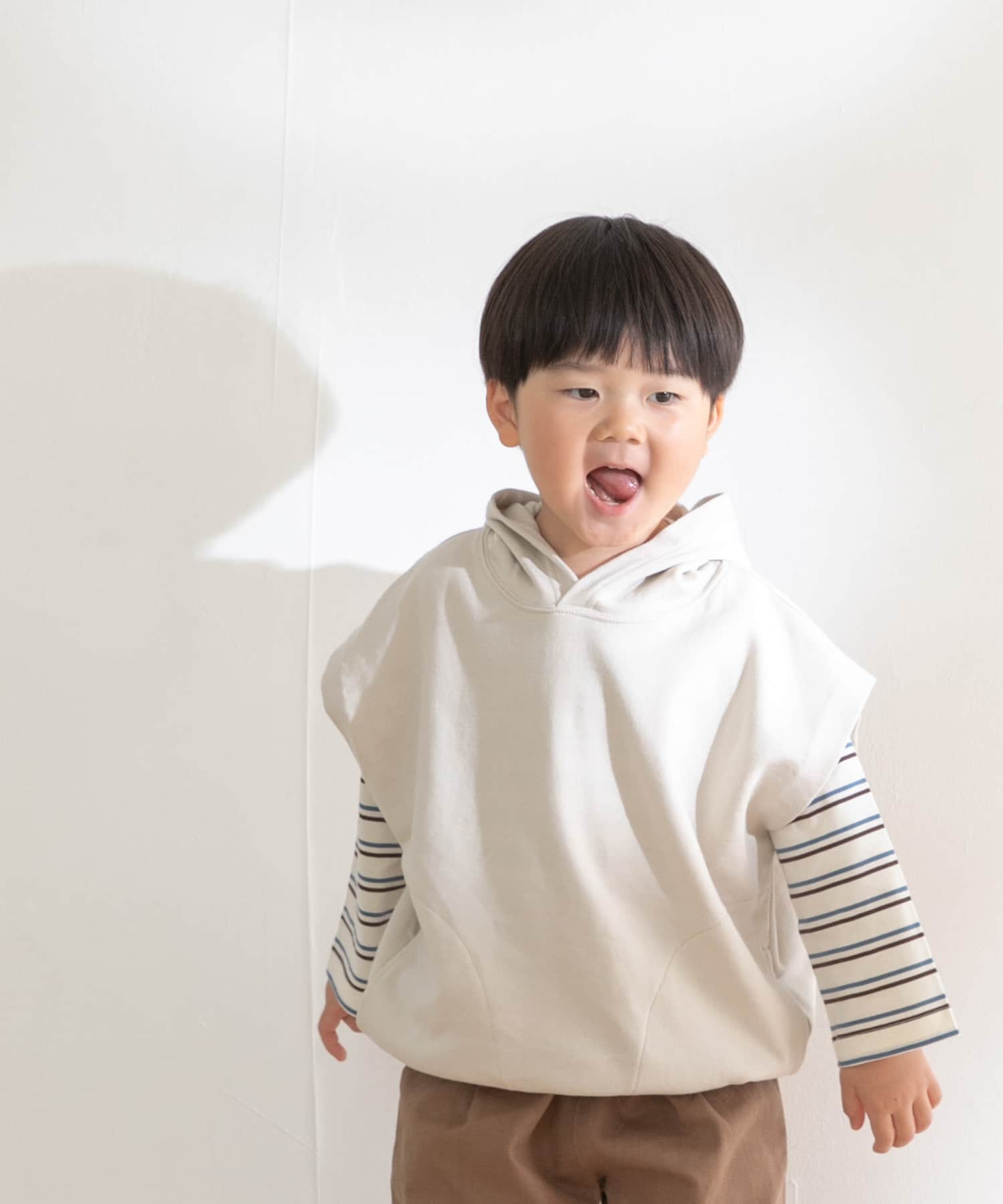 OG裏毛フーディベスト(KIDS) ライトグレー 105