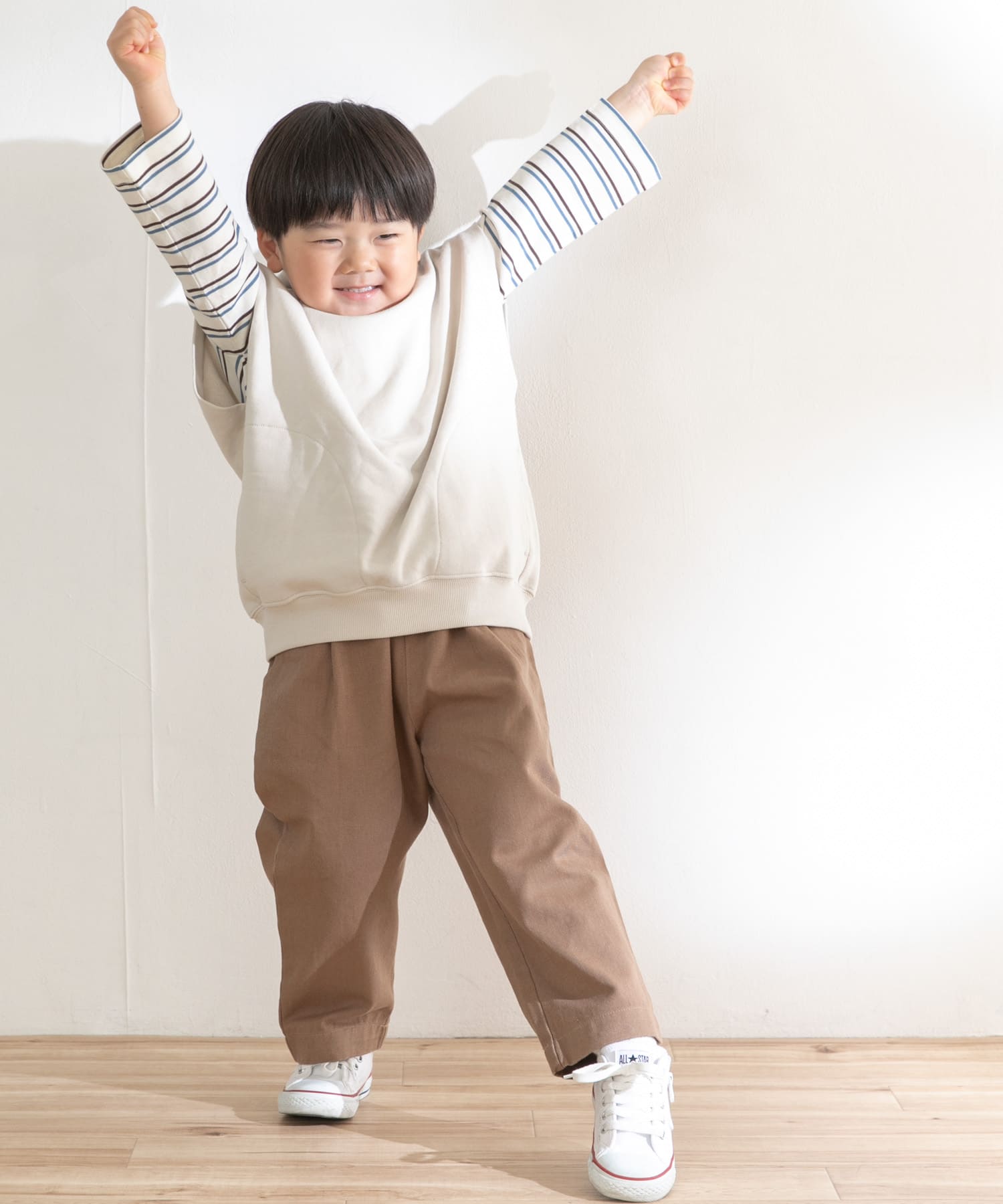 OG裏毛フーディベスト(KIDS) ライトグレー 105