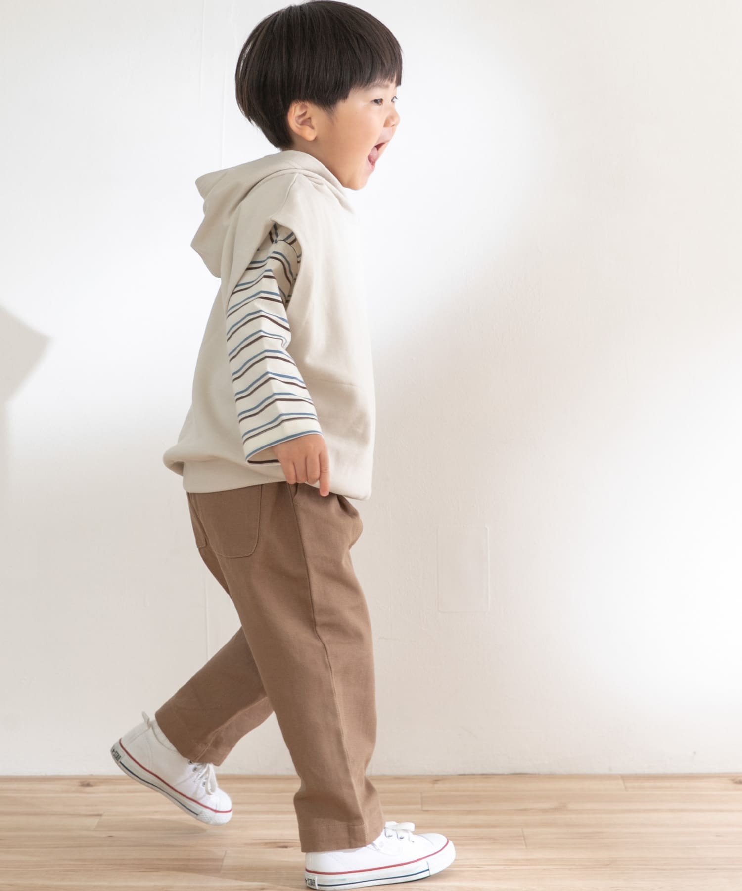 OG裏毛フーディベスト(KIDS) ライトグレー 105