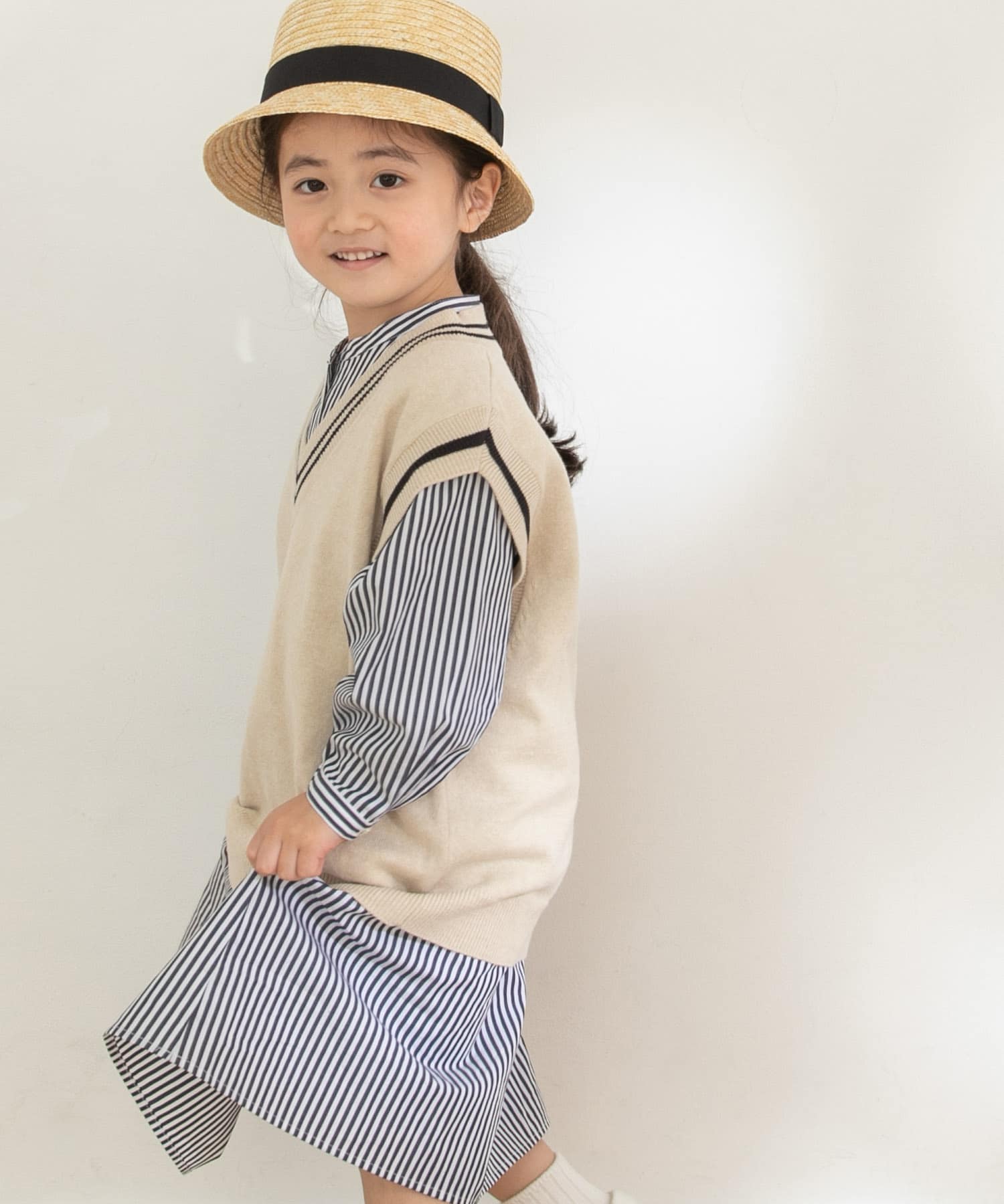 『親子リンク』Vネックニットベスト(KIDS)
