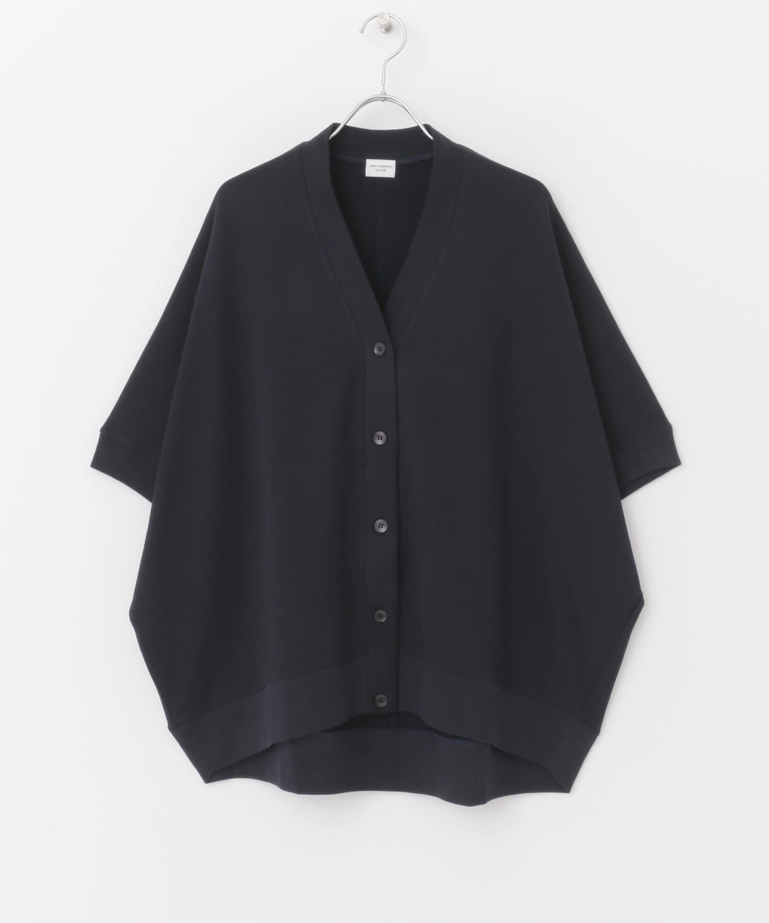 ワイド半袖カットカーディガン NAVY M