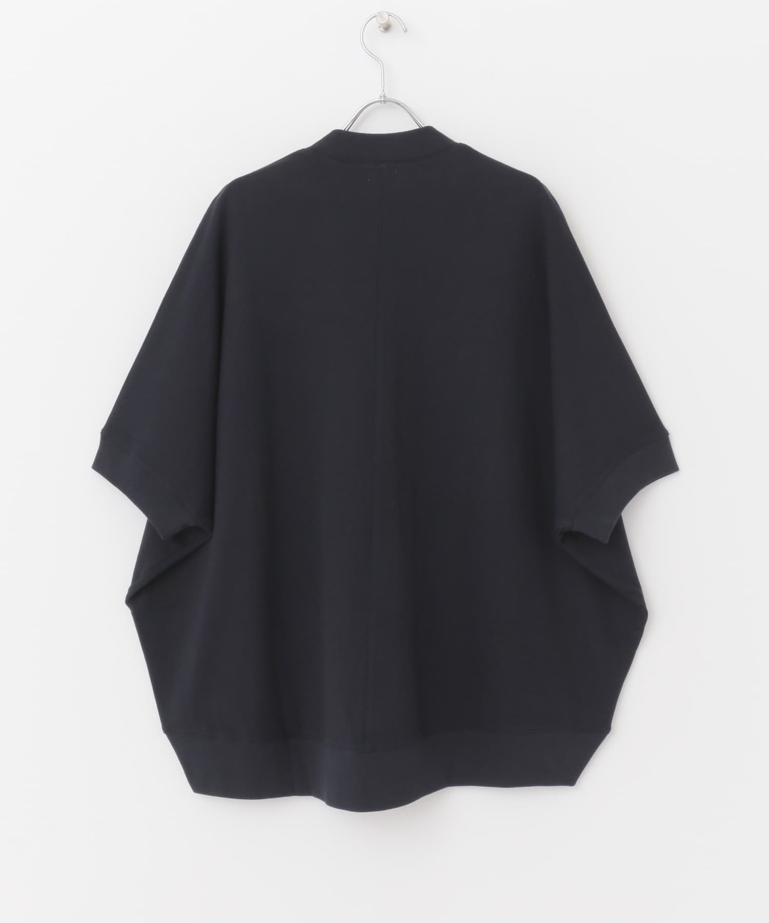 ワイド半袖カットカーディガン NAVY M