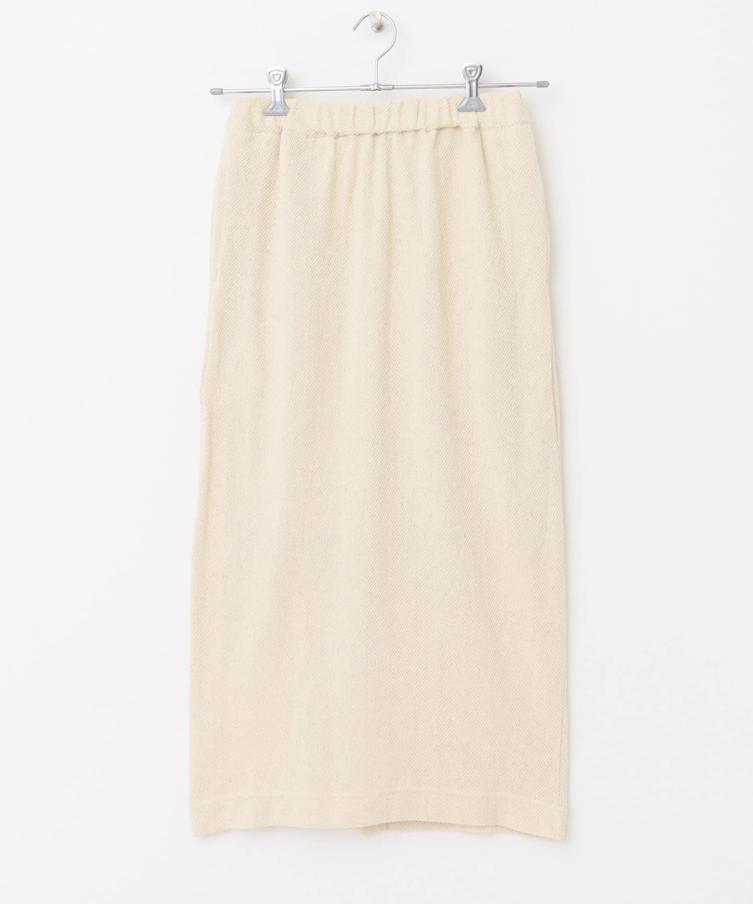 『セットアップ対応』ヘリンボーン柄カットスカート NATURAL M