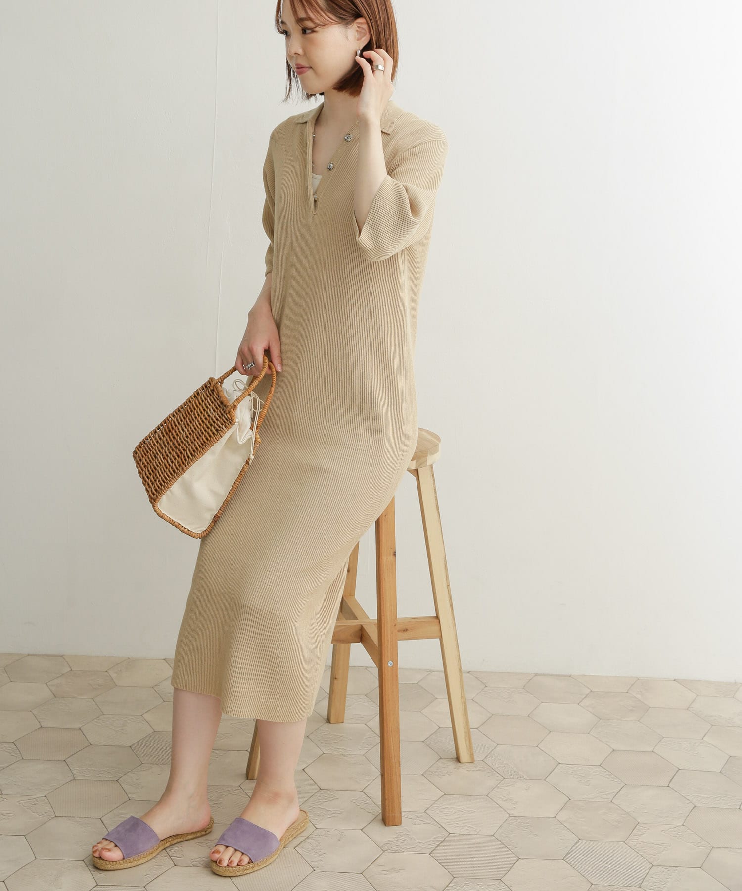 畦ポロKNITワンピース(M BEIGE): ワンピース｜URBAN RESEARCH公式