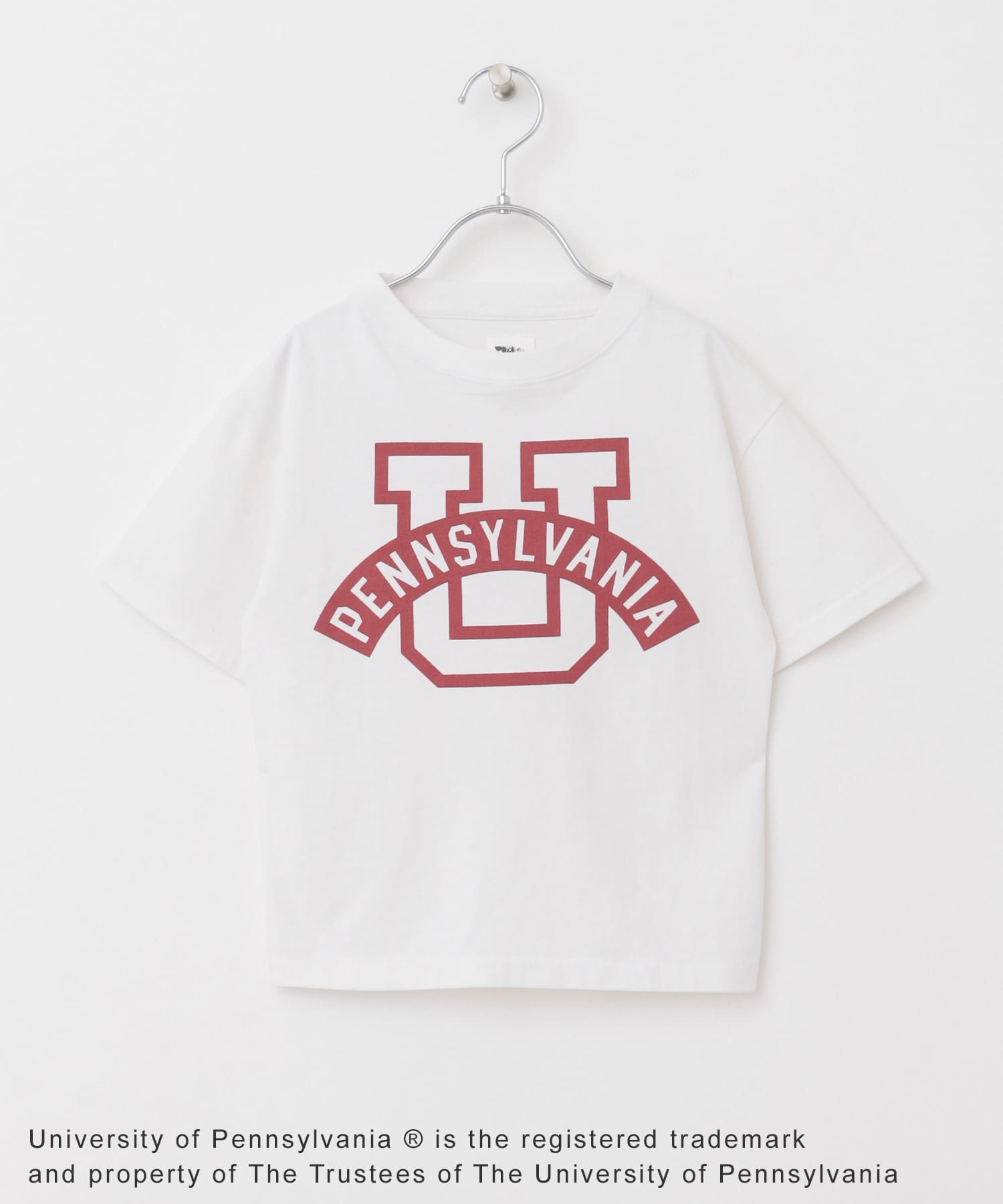 『親子リンク』カレッジプリントTシャツ(KIDS) Wht x Red 105