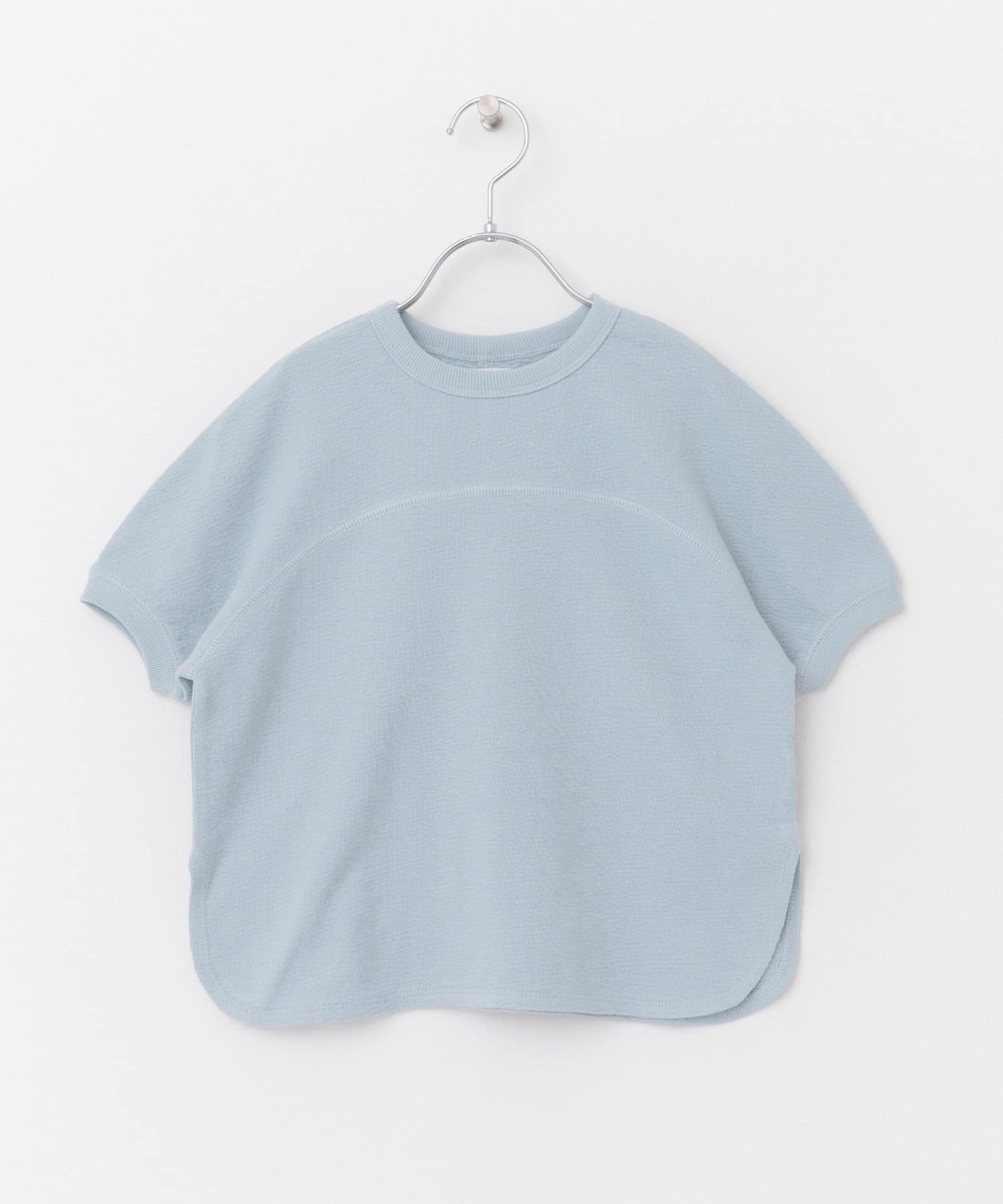 『親子リンク』スラブインレイ5分袖プルオーバー(KIDS) L.BLUE 105