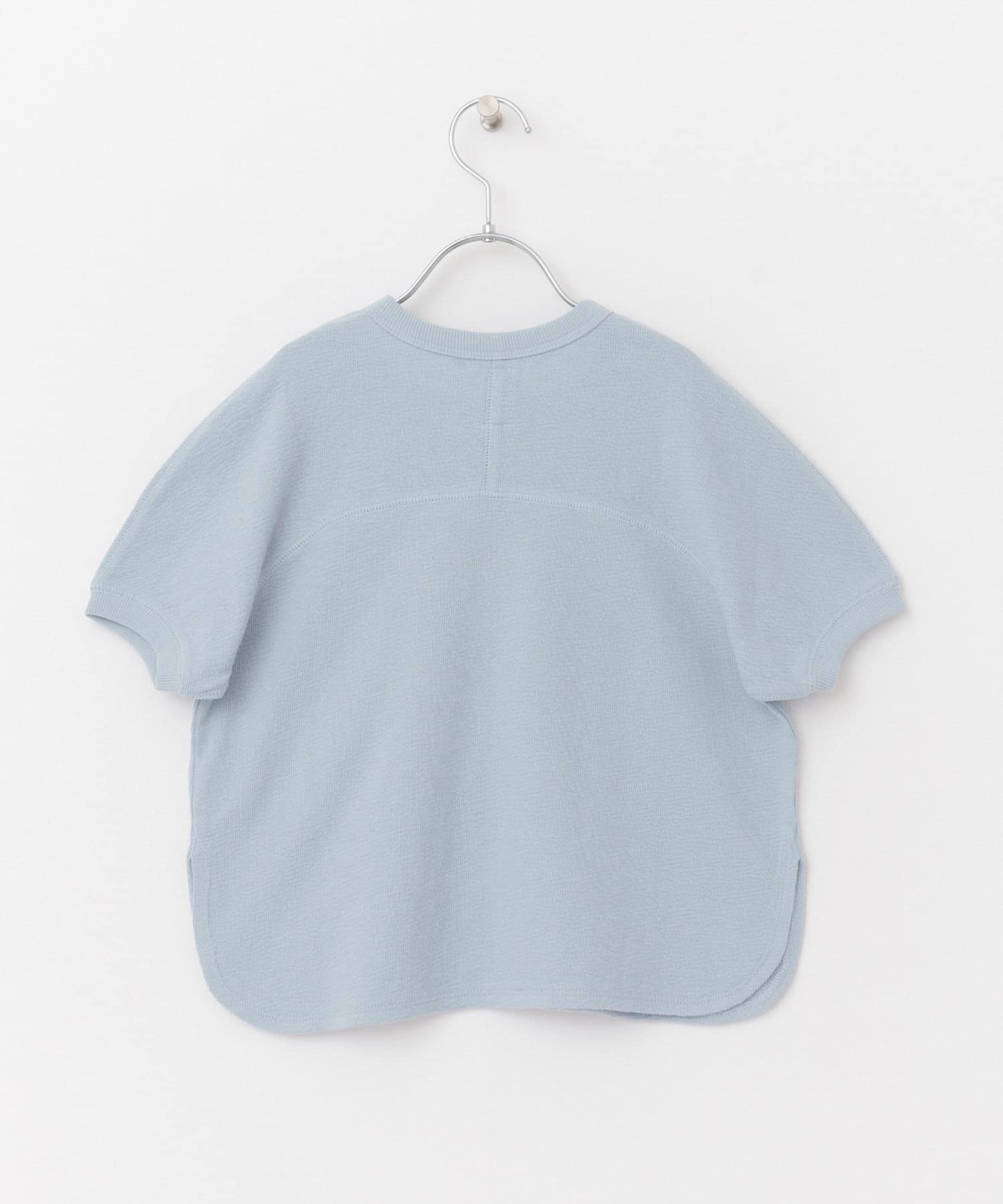 『親子リンク』スラブインレイ5分袖プルオーバー(KIDS) L.BLUE 105