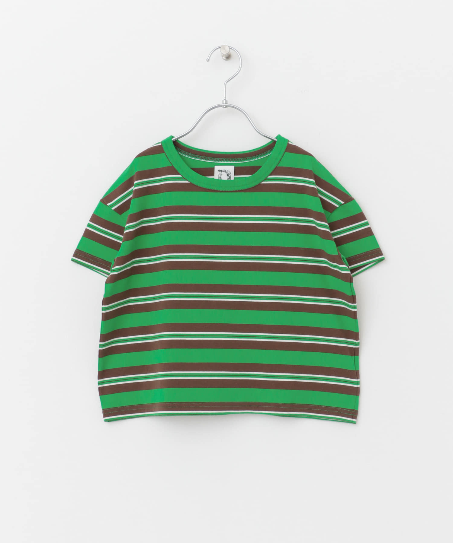 レトロランダムボーダーワイドTシャツ(KIDS) グリーン 105