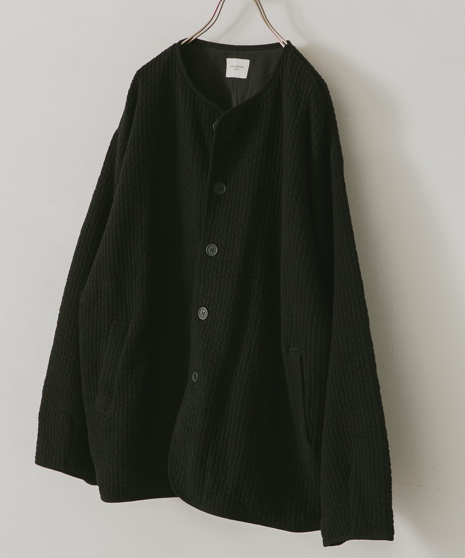 『WEB限定』キルトノーカラージャケット BLACK L