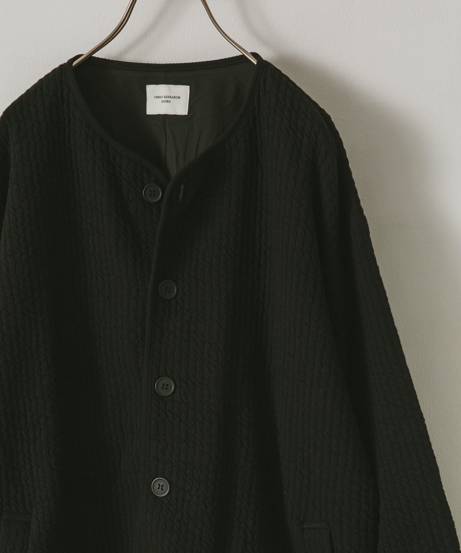『WEB限定』キルトノーカラージャケット BLACK L