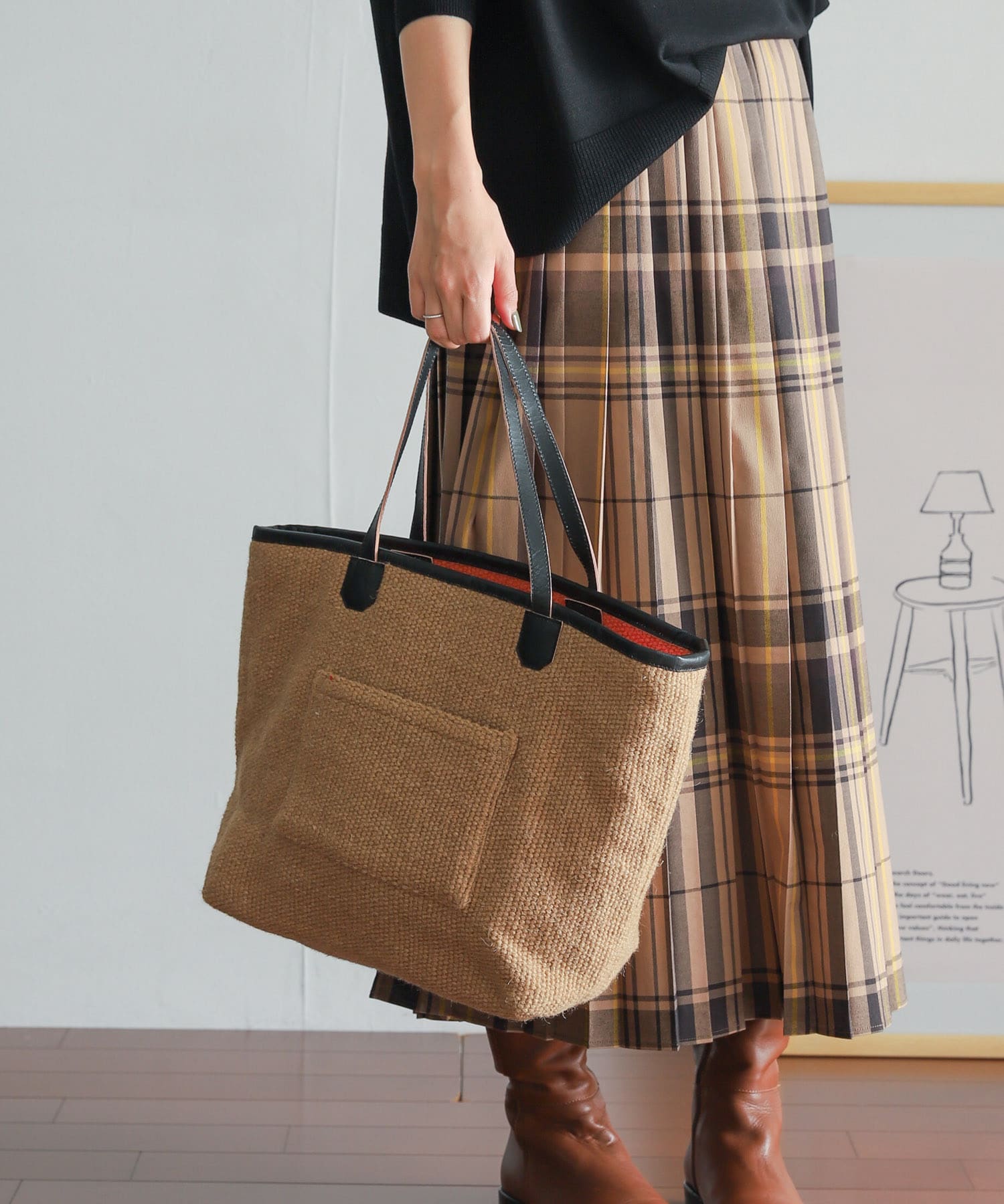 『別注』beej×DOORS　ウールリバーシブルトート BEG×ORN one