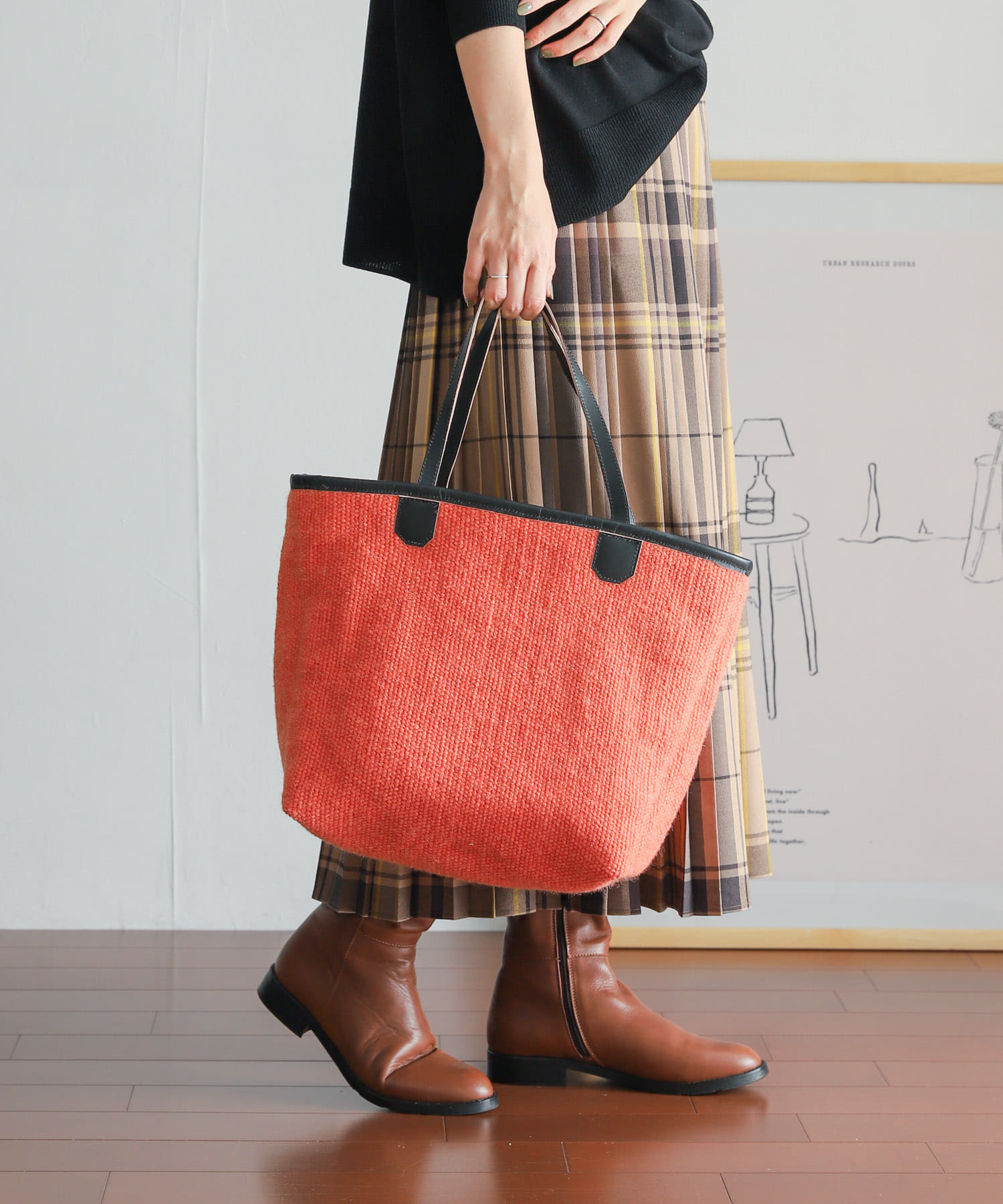 『別注』beej×DOORS　ウールリバーシブルトート BEG×ORN one