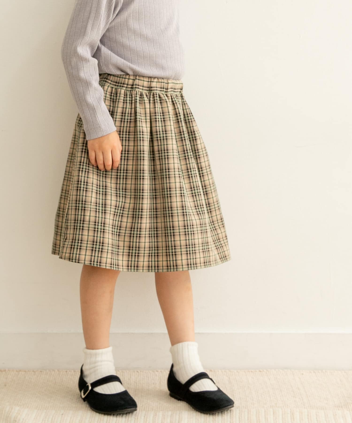 チェックギャザースカート(KIDS)
