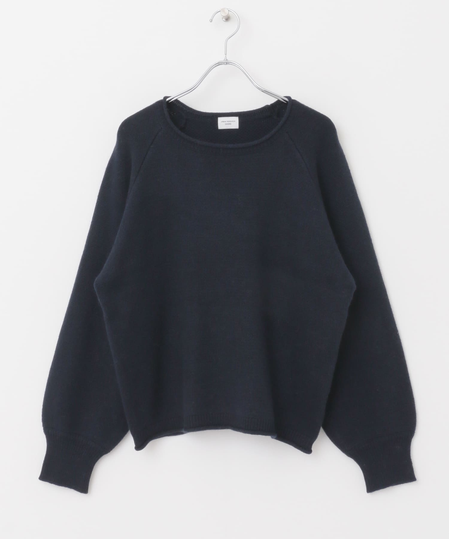 ラグランスリーブショートニット NAVY M