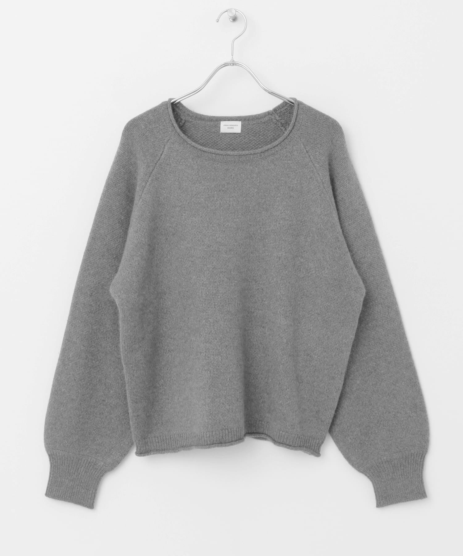 ラグランスリーブショートニット GRAY M