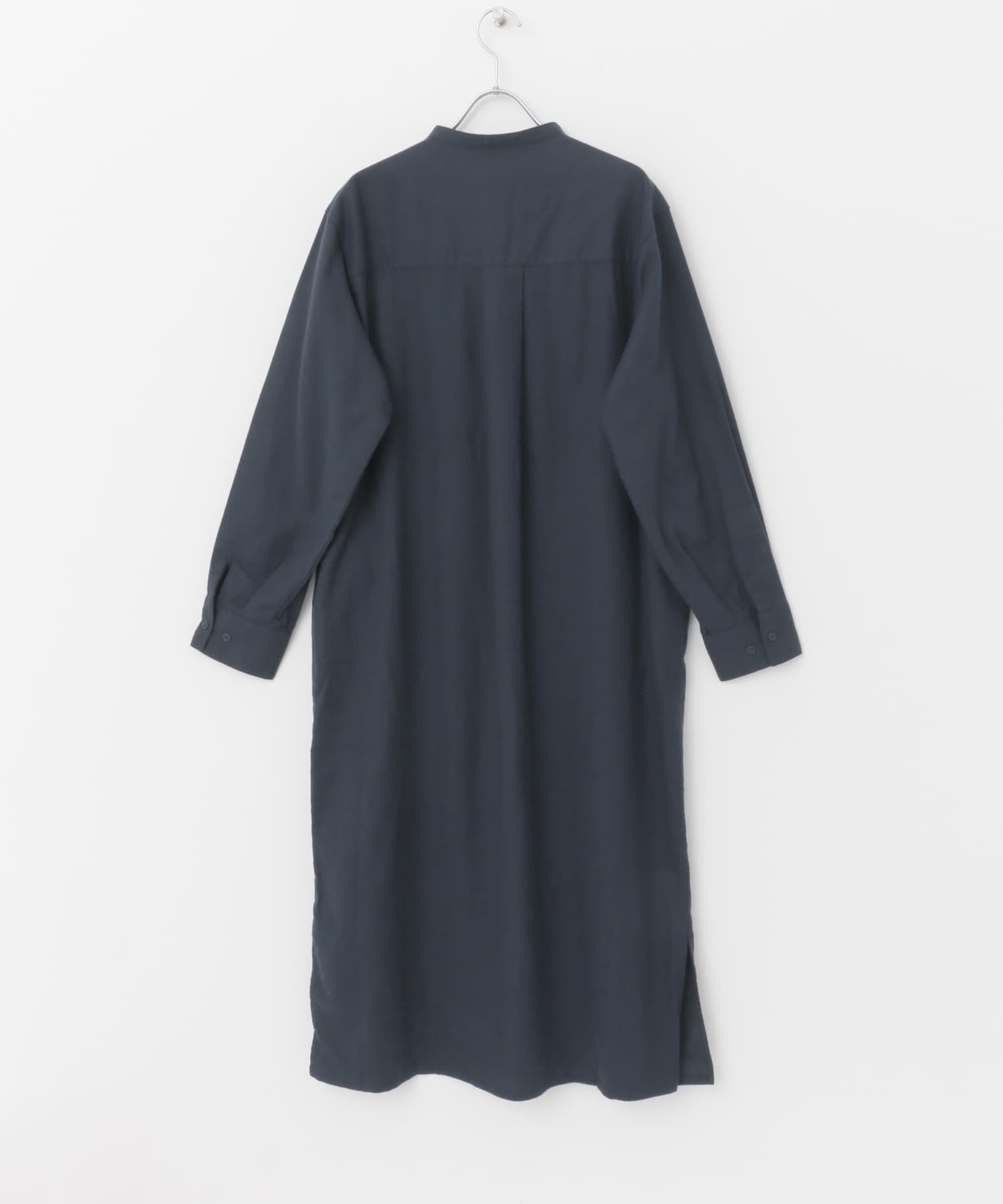 起毛コットンシャツワンピース NAVY M