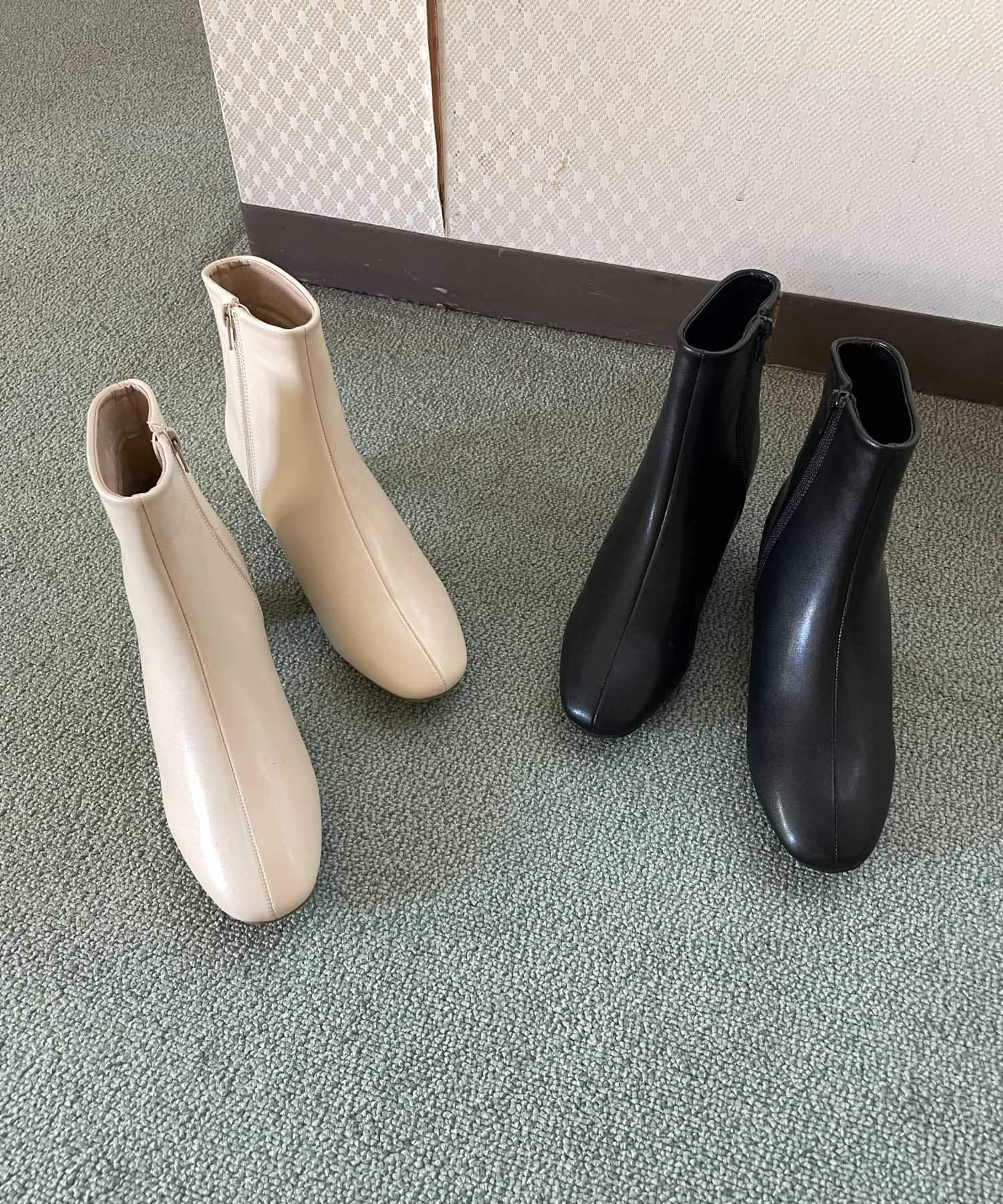 ラウンドトゥブーツ BLACK 36